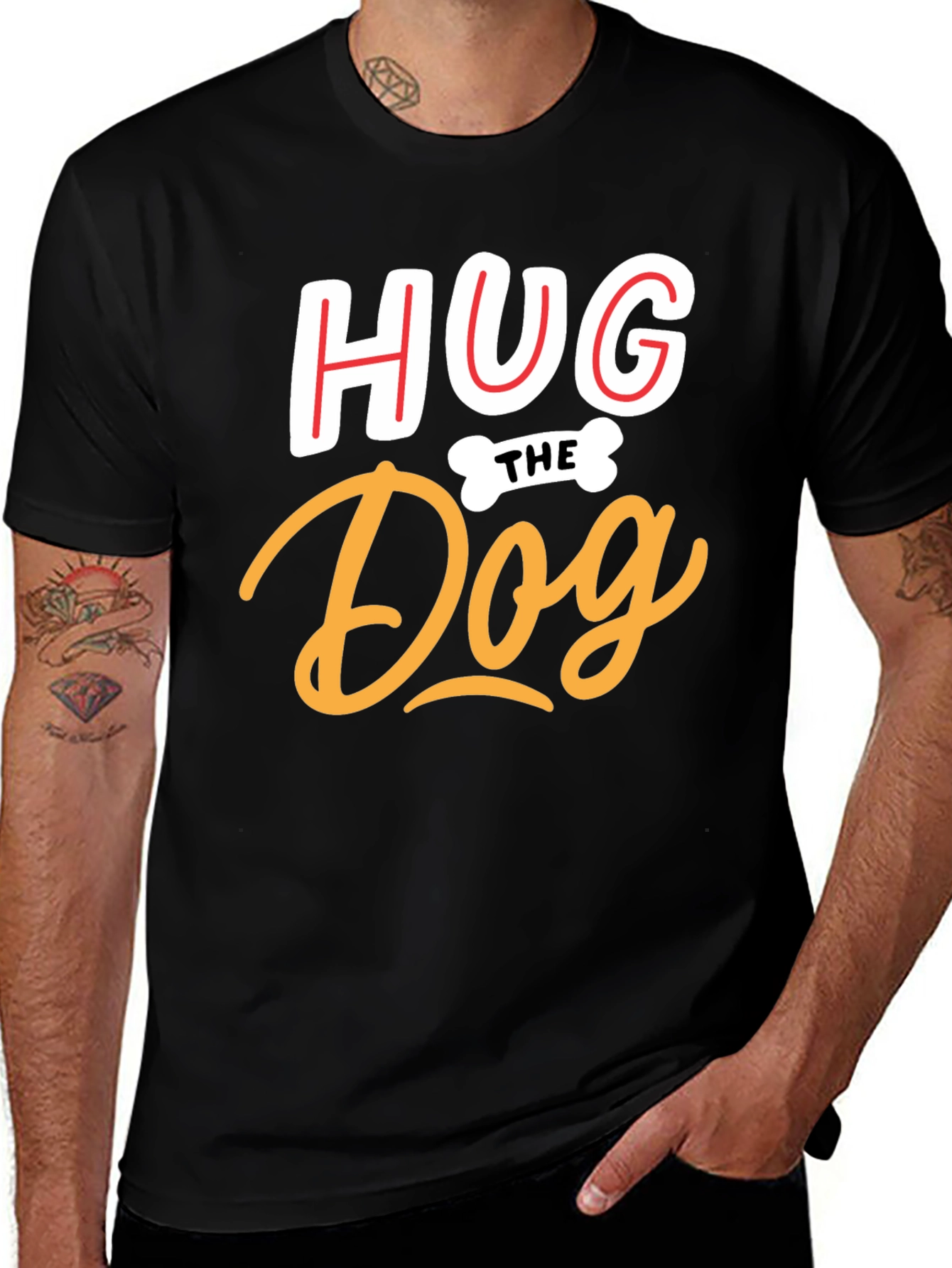 Hug The Dog Graphic T-Shirt