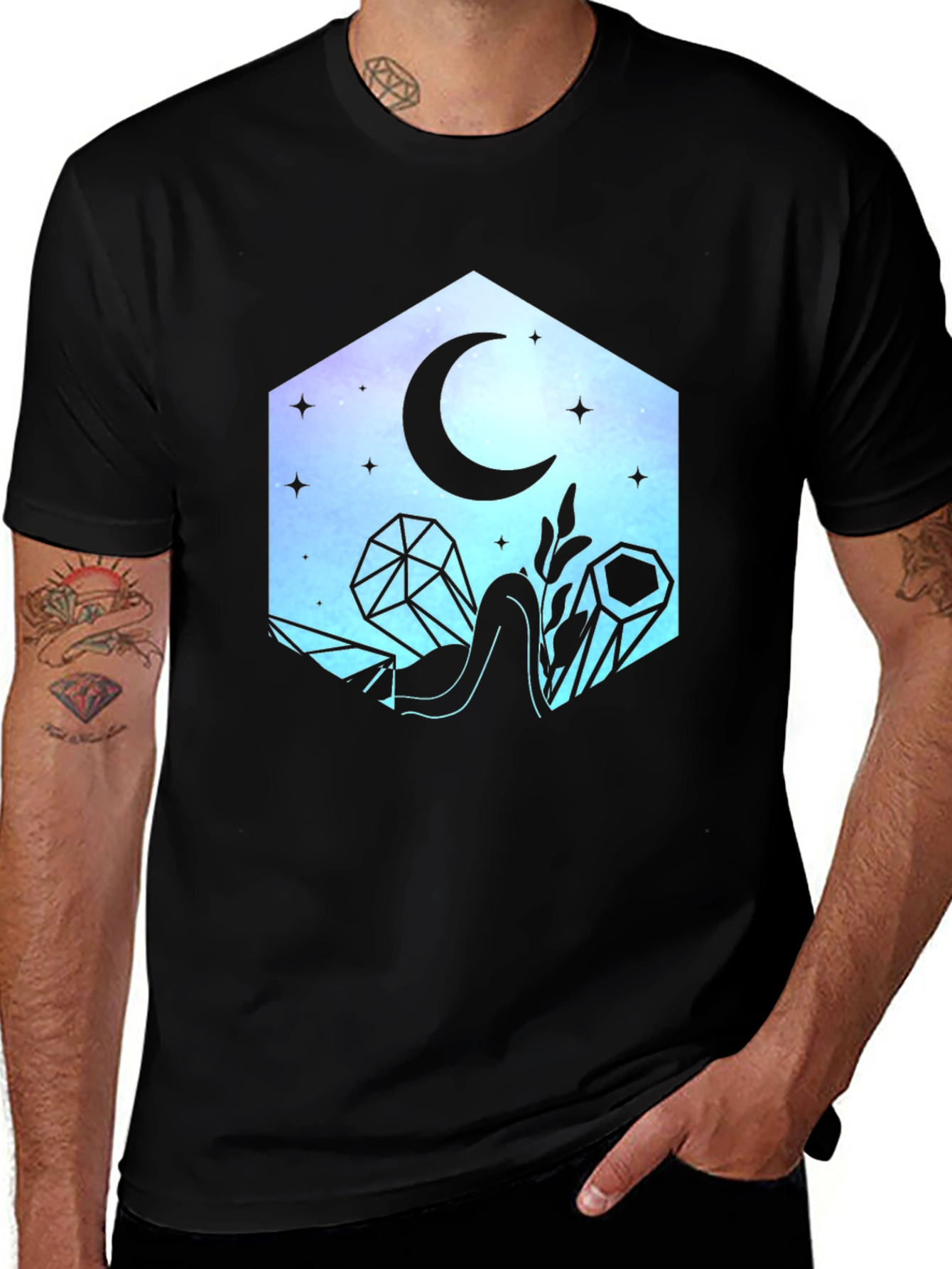 Variant 22 of Crystals & Moon Graphic Tee - Stylish Unisex T-Shirt
