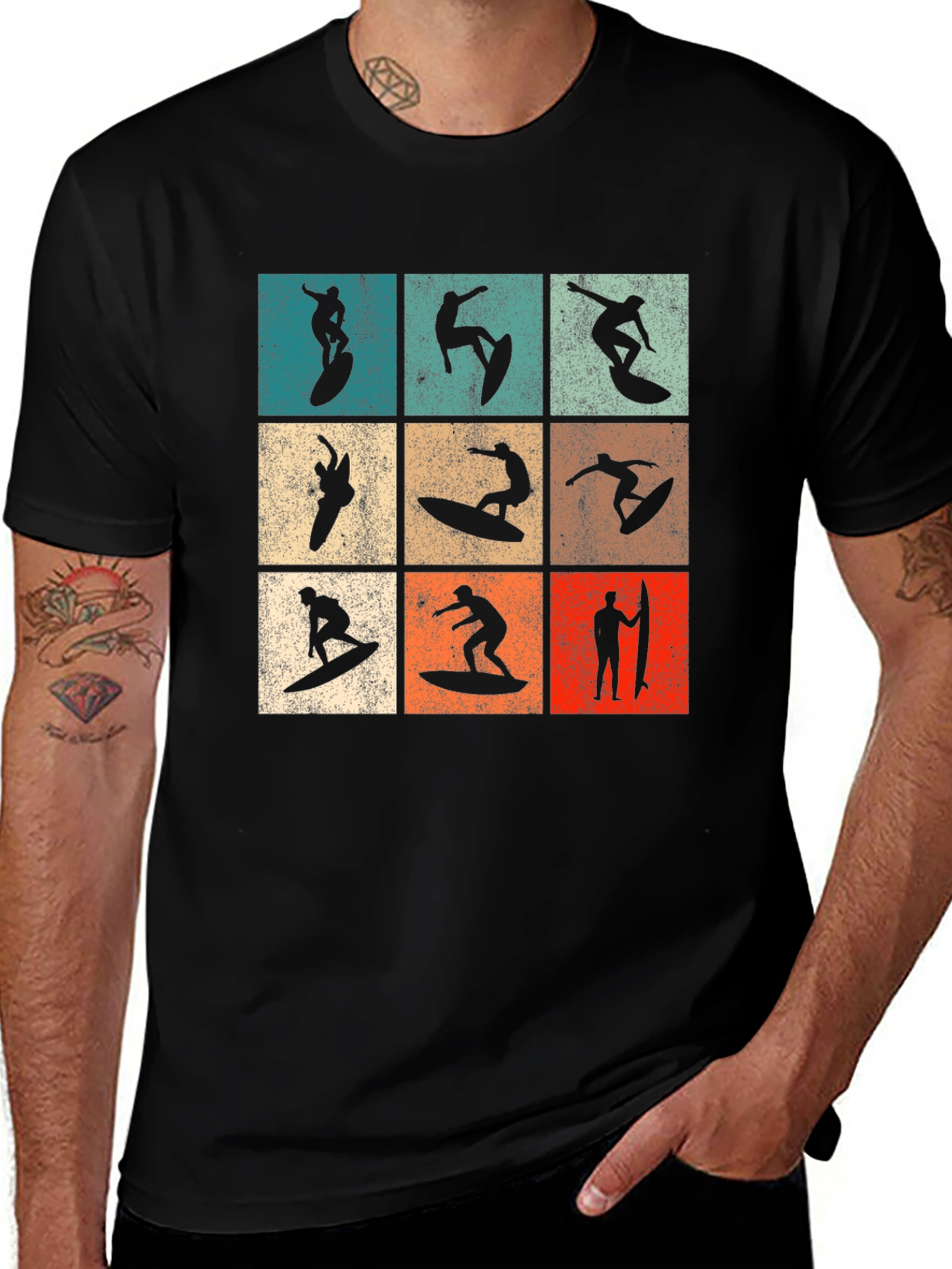 Variant 22 of Retro Surfing Silhouette Tee