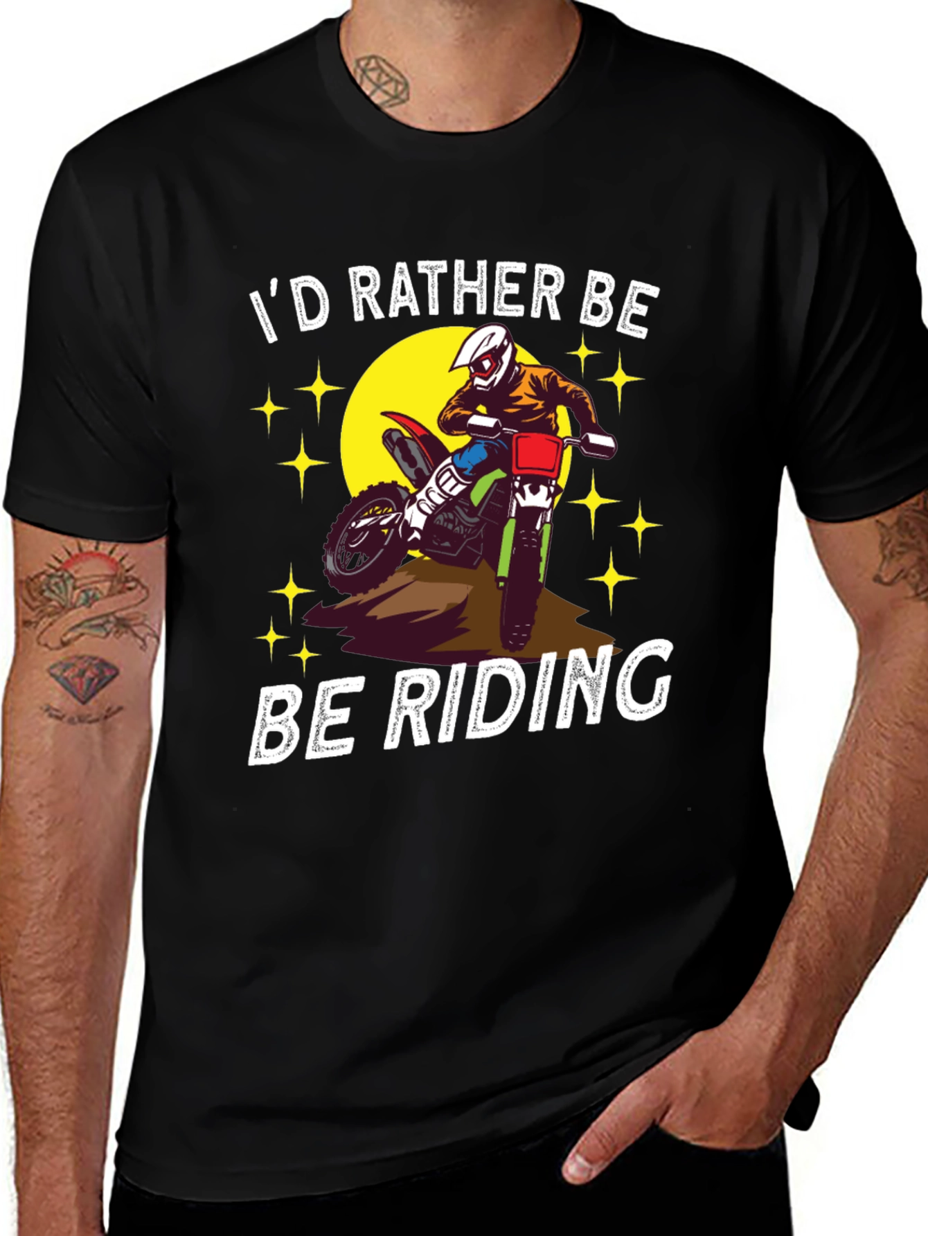 Variant 4 of Motocross Rider T-Shirt - I'd Rather Be Riding