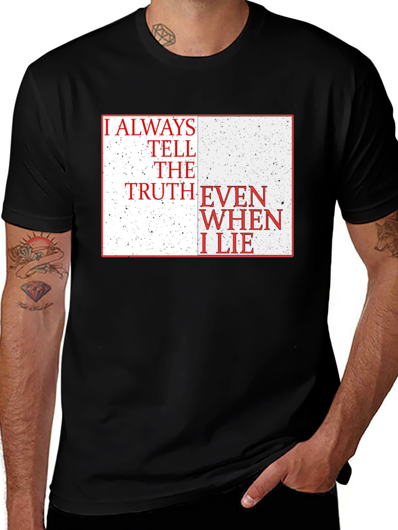 Variant 20 of Truth & Lies Graphic Tee - Black Cotton Blend