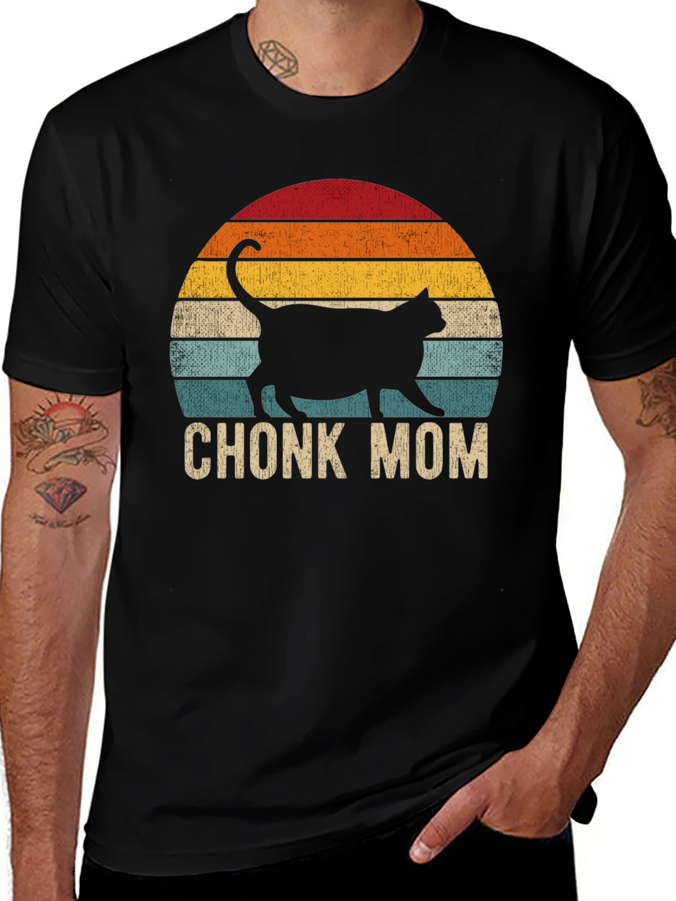 Chonk Mom T-Shirt - Vintage Cat Graphic Tee