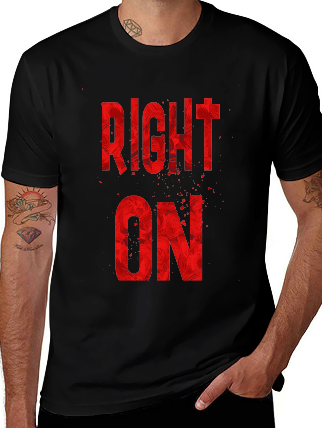Variant 13 of Right On Graphic Tee - Bold Red Design