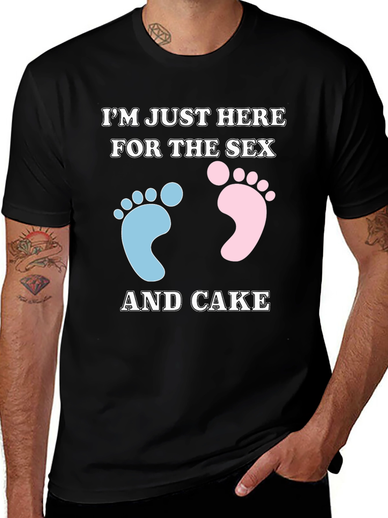 Variant 17 of Gender Reveal T-Shirt: Sex and Cake Design