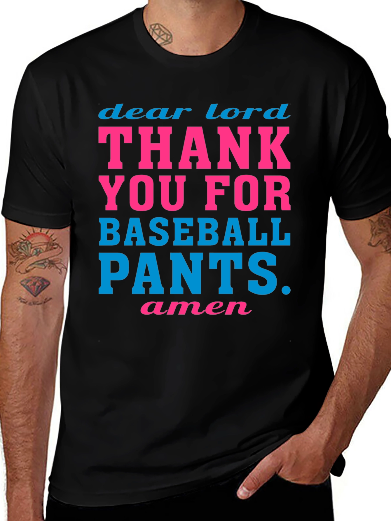 Variant 17 of Dear Lord Baseball Pants Graphic Tee