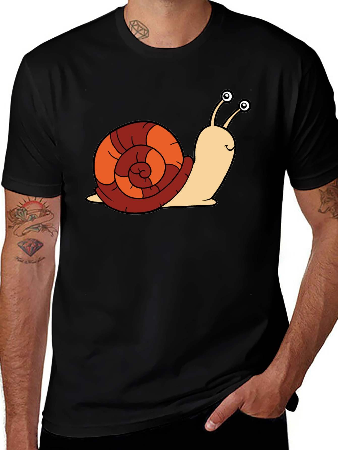 Variant 12 of Cartoon Snail Graphic Tee - Unique Design