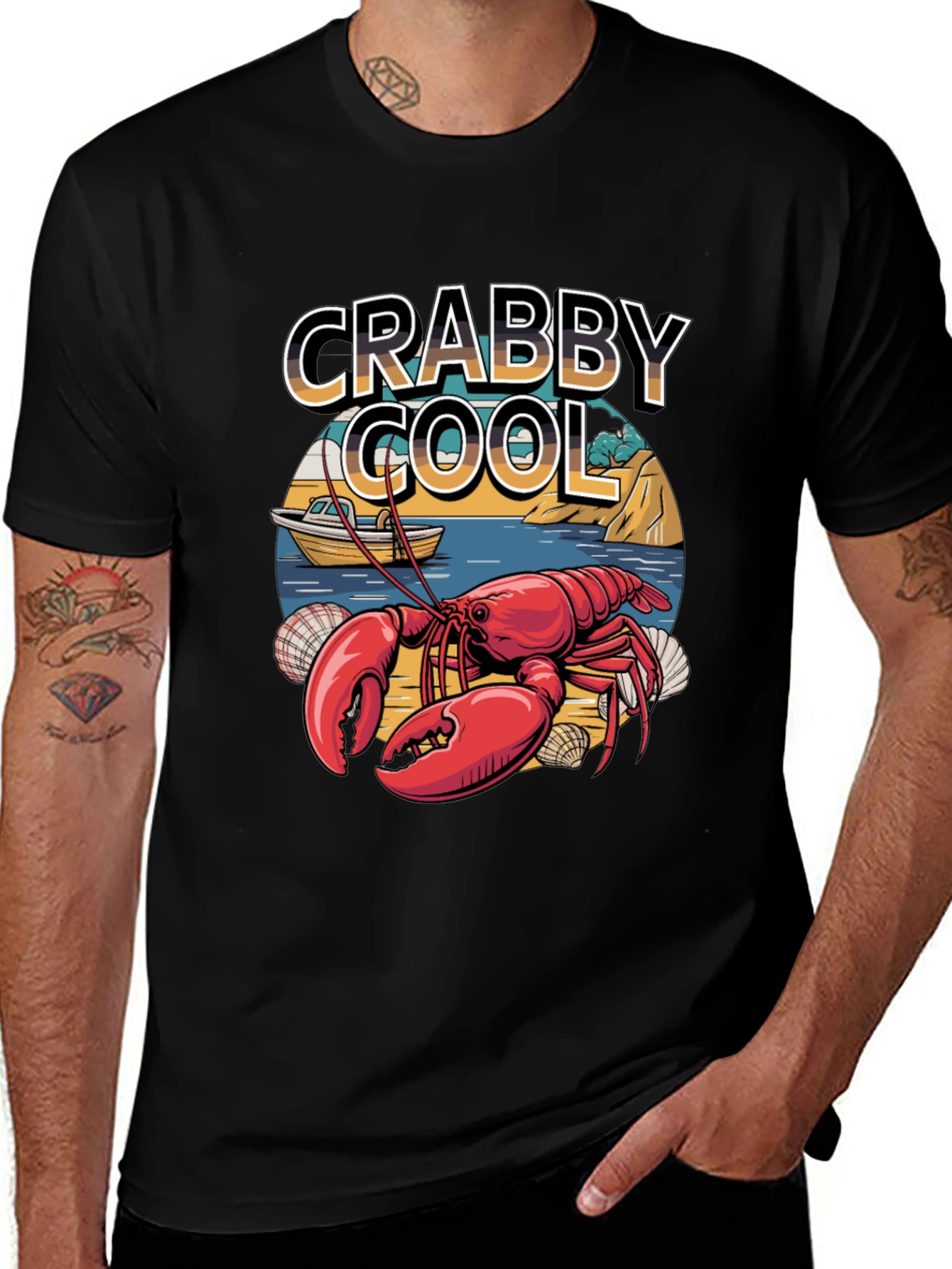 Variant 3 of Crabby Cool Graphic T-Shirt - Summer Vibes