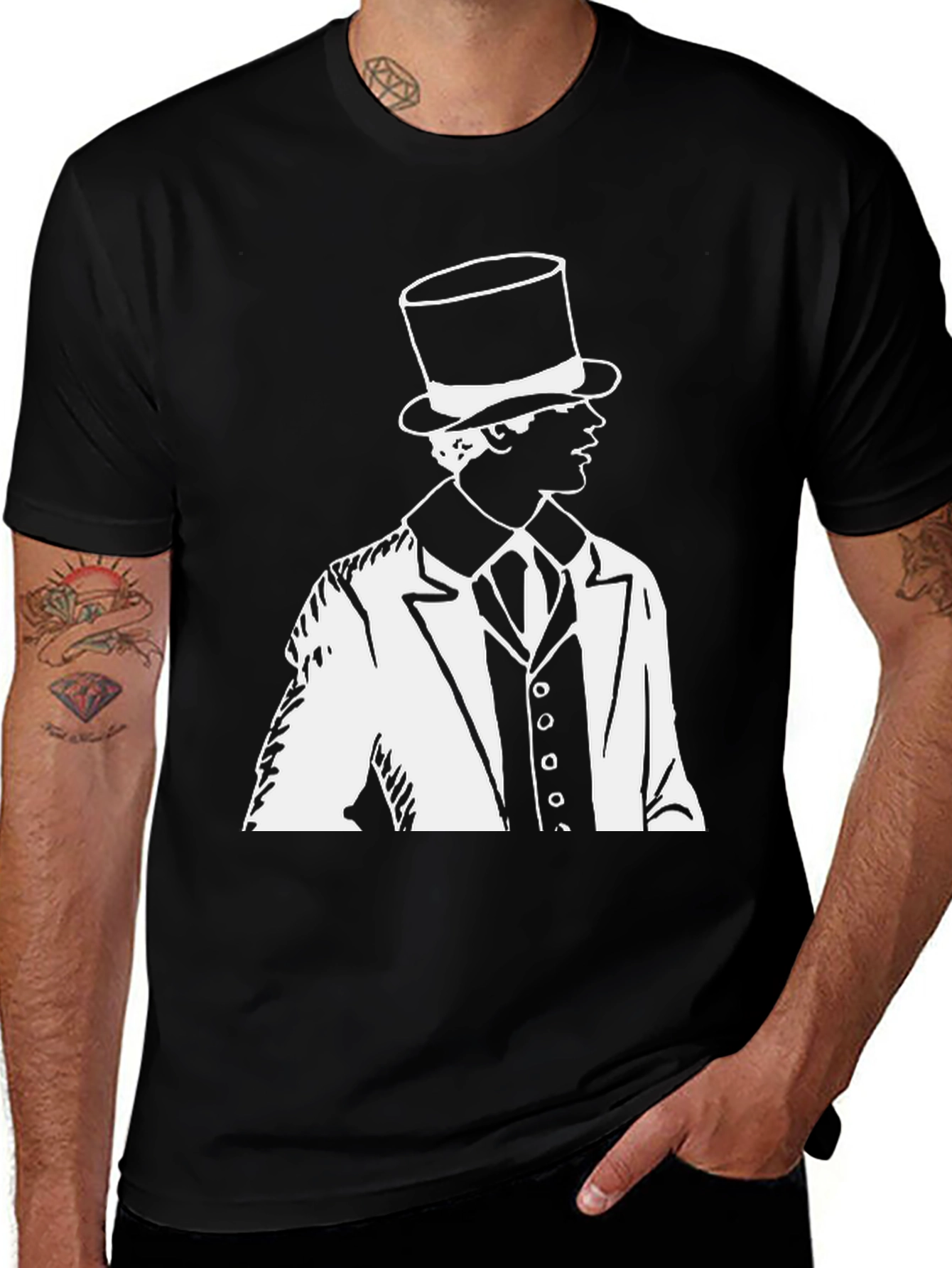 Variant 13 of Top Hat Gentleman Graphic Tee