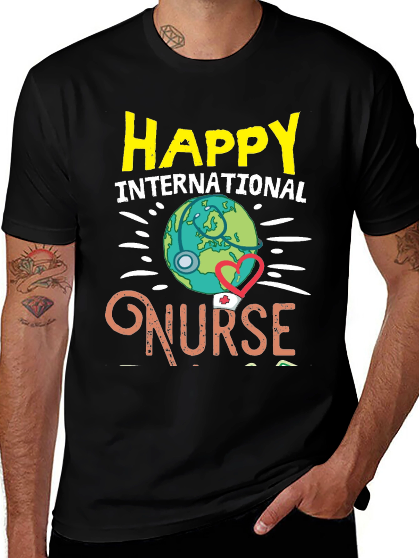 Variant 11 of International Nurse Day T-Shirt - World Globe