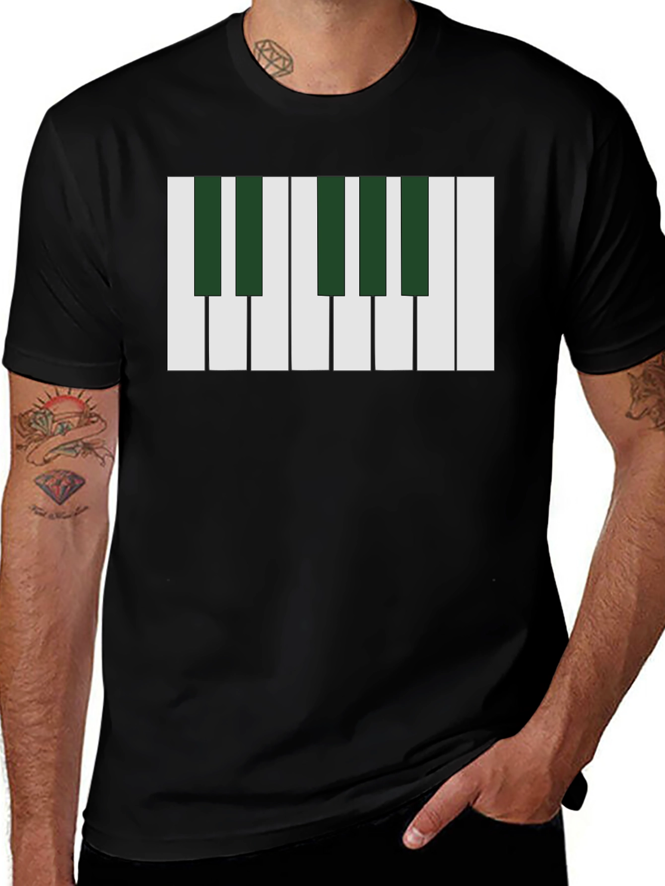 Variant 11 of Piano Keys Graphic T-Shirt - Musical Design Tee