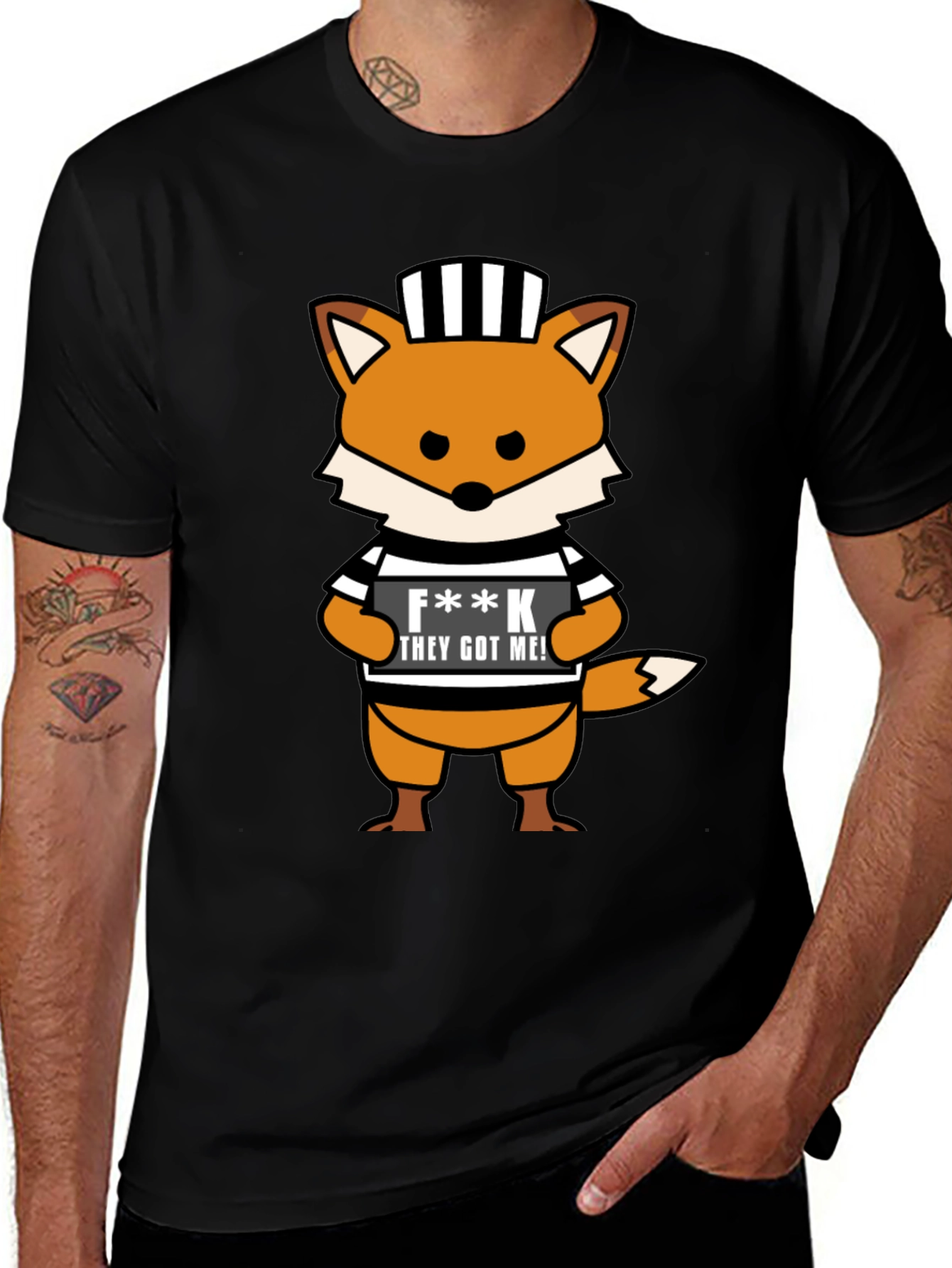 Variant 7 of Cartoon Fox Prisoner Graphic T-Shirt