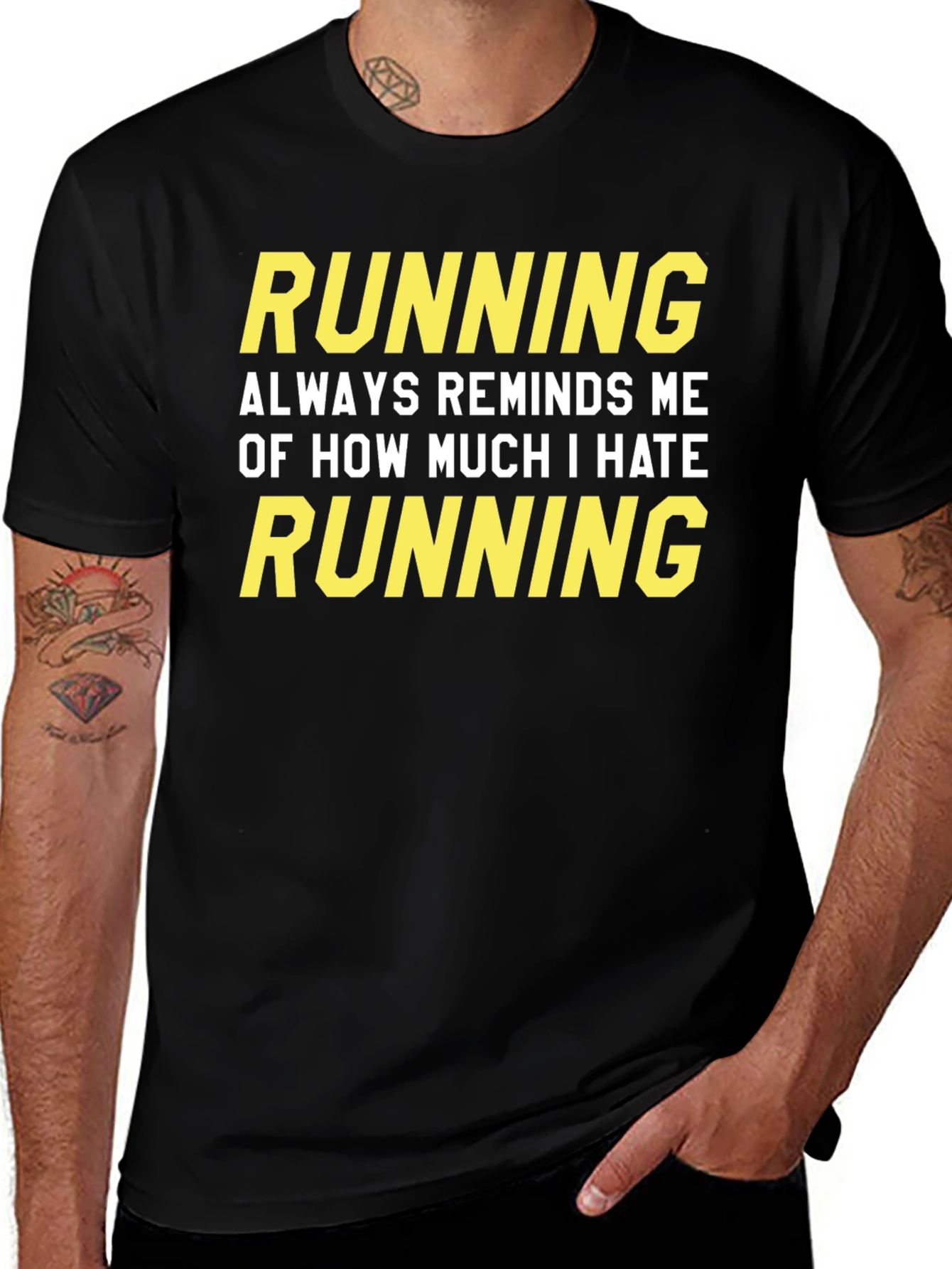 Variant 5 of Funny Running Hate Graphic T-Shirt