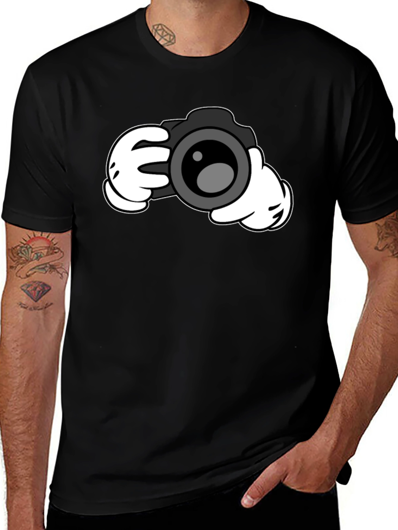 Variant 14 of Cartoon Camera Hands Graphic T-Shirt