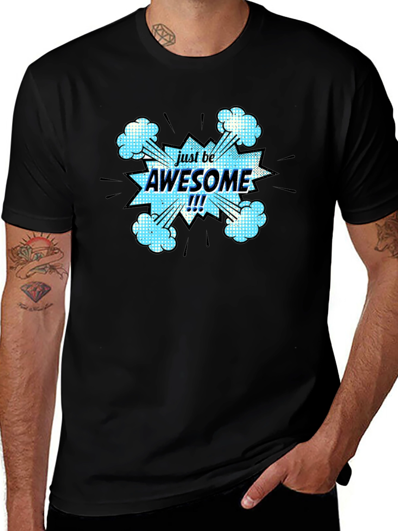 Variant 23 of Just Be Awesome Black Graphic T-Shirt