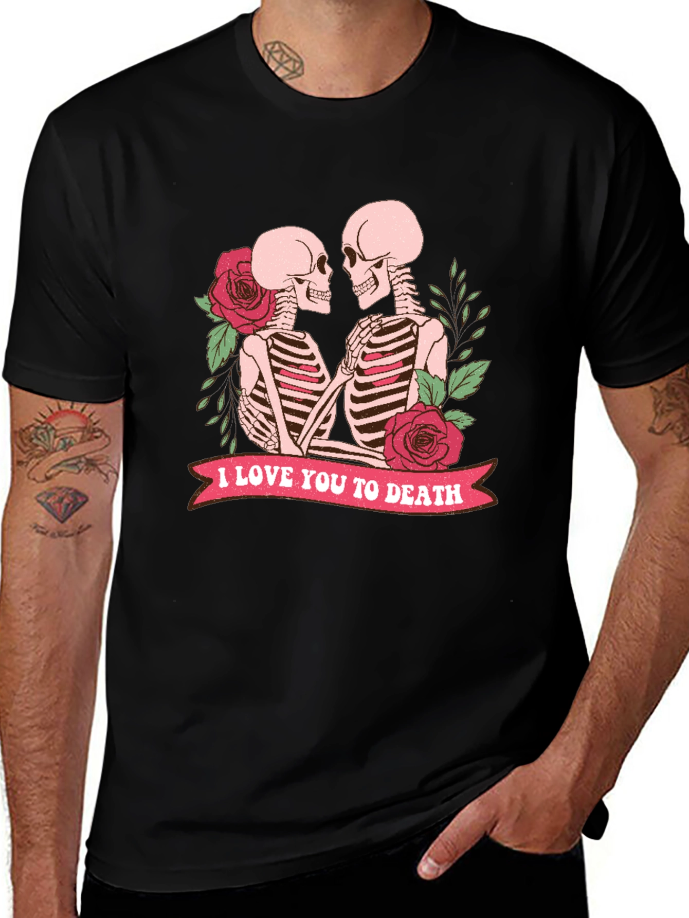 Variant 16 of Skeleton Couple T-Shirt - I Love You To Death