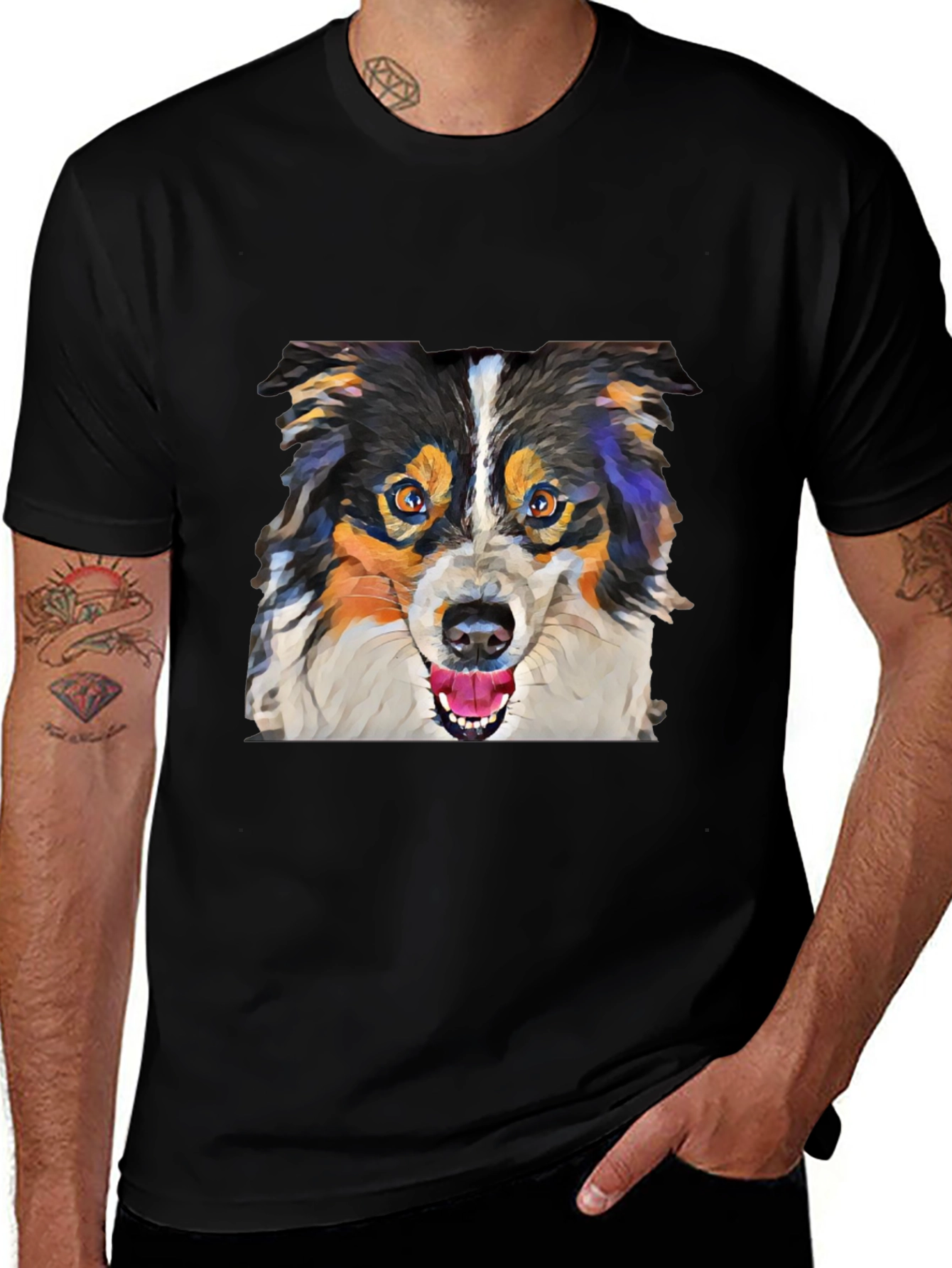 Variant 20 of Dog Lover's Tee: Artistic Canine Print