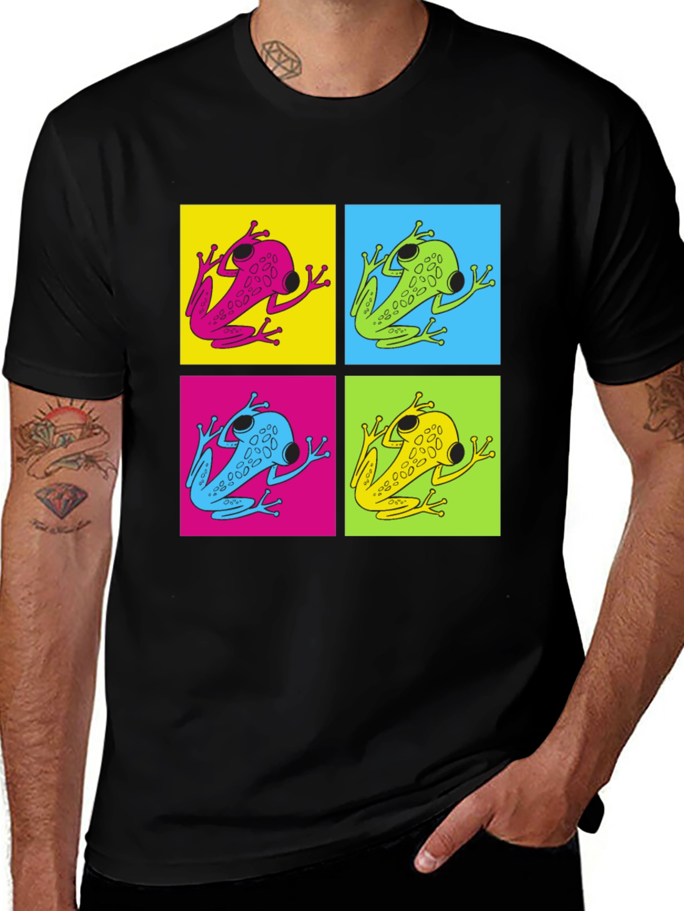 Variant 18 of Pop Art Frog Graphic Tee - Funky & Unique!