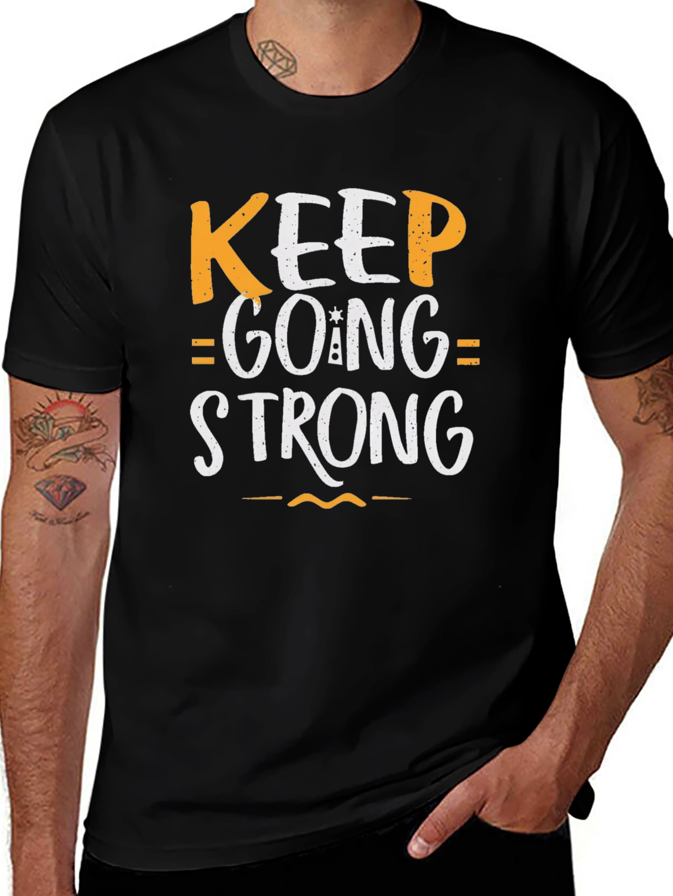 Variant 6 of Keep Going Strong Graphic Tee - Black