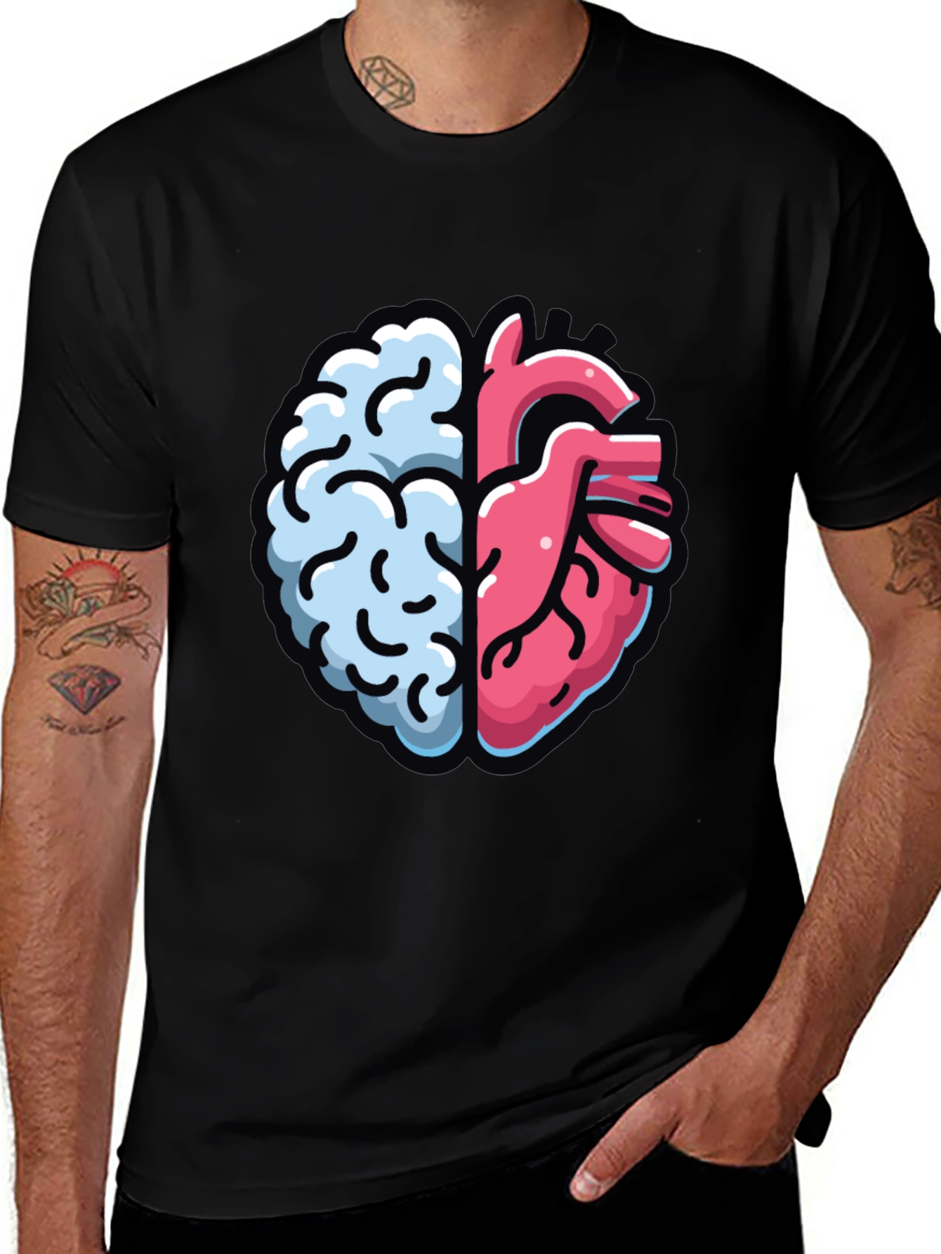 Variant 22 of Brain and Heart Graphic Tee