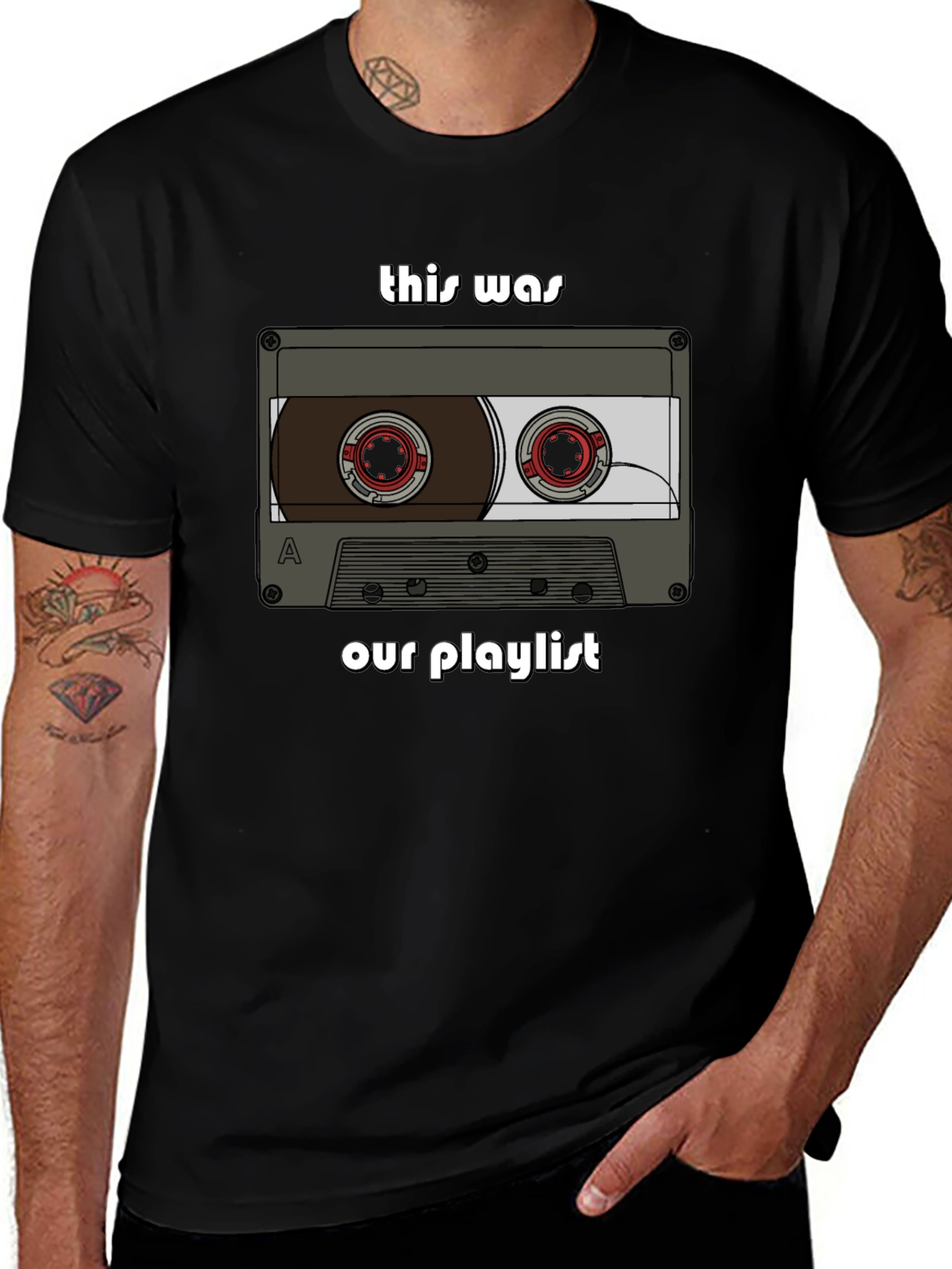 Variant 11 of Retro Mixtape Playlist Graphic Tee - Black