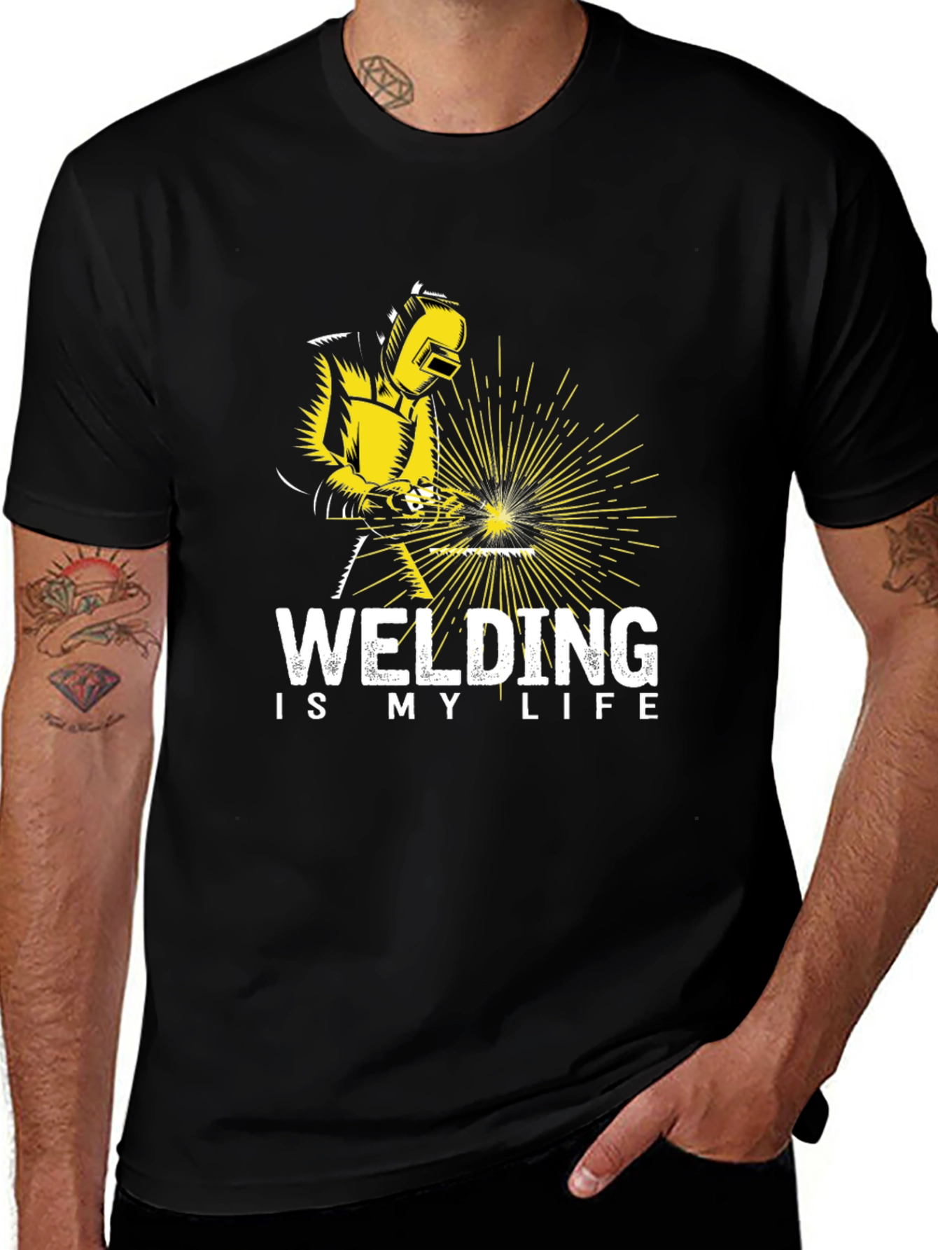 Variant 16 of Welding is My Life Black Graphic T-Shirt