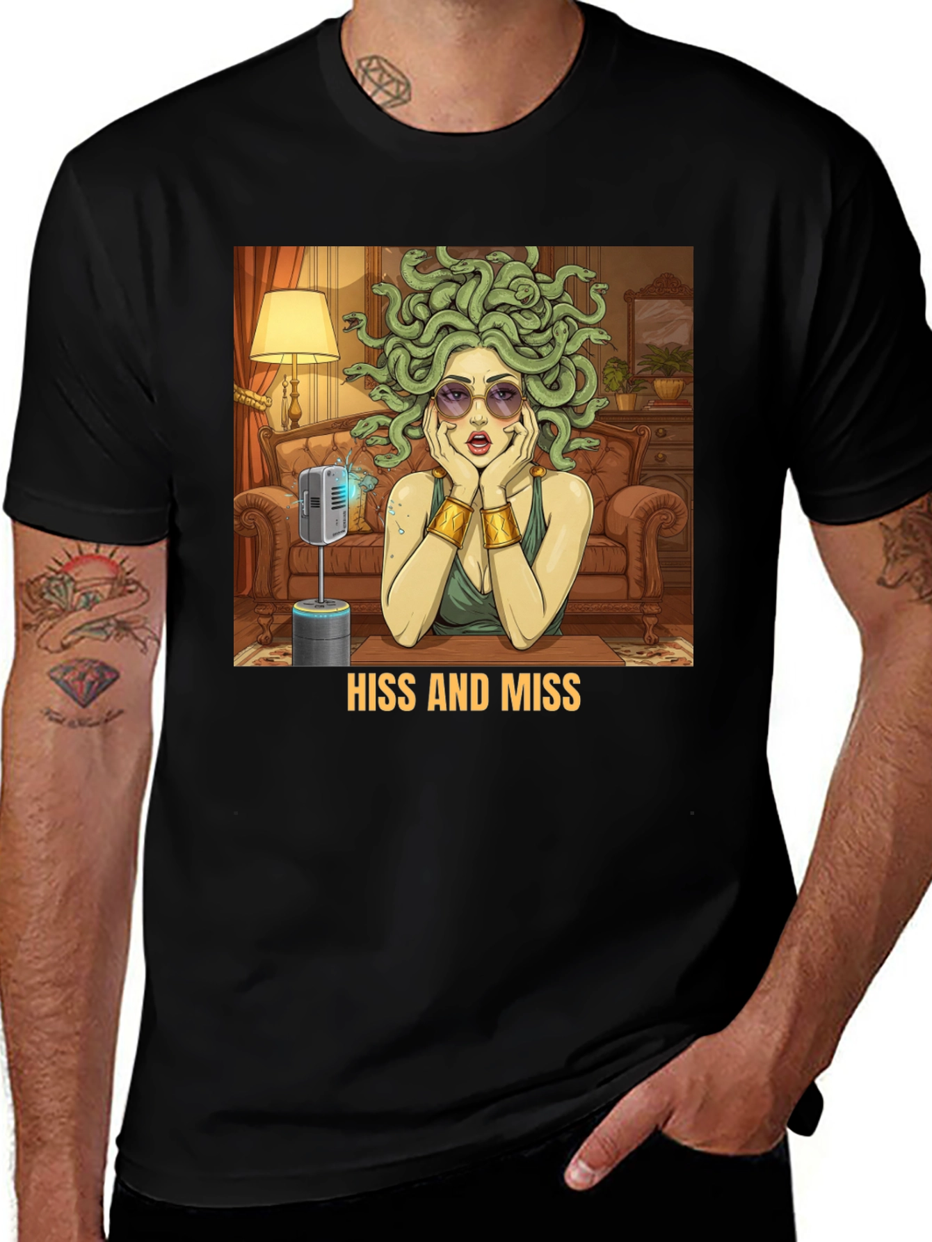 Variant 23 of Medusa Hiss and Miss Graphic Tee - Trendy Novelty T-Shirt