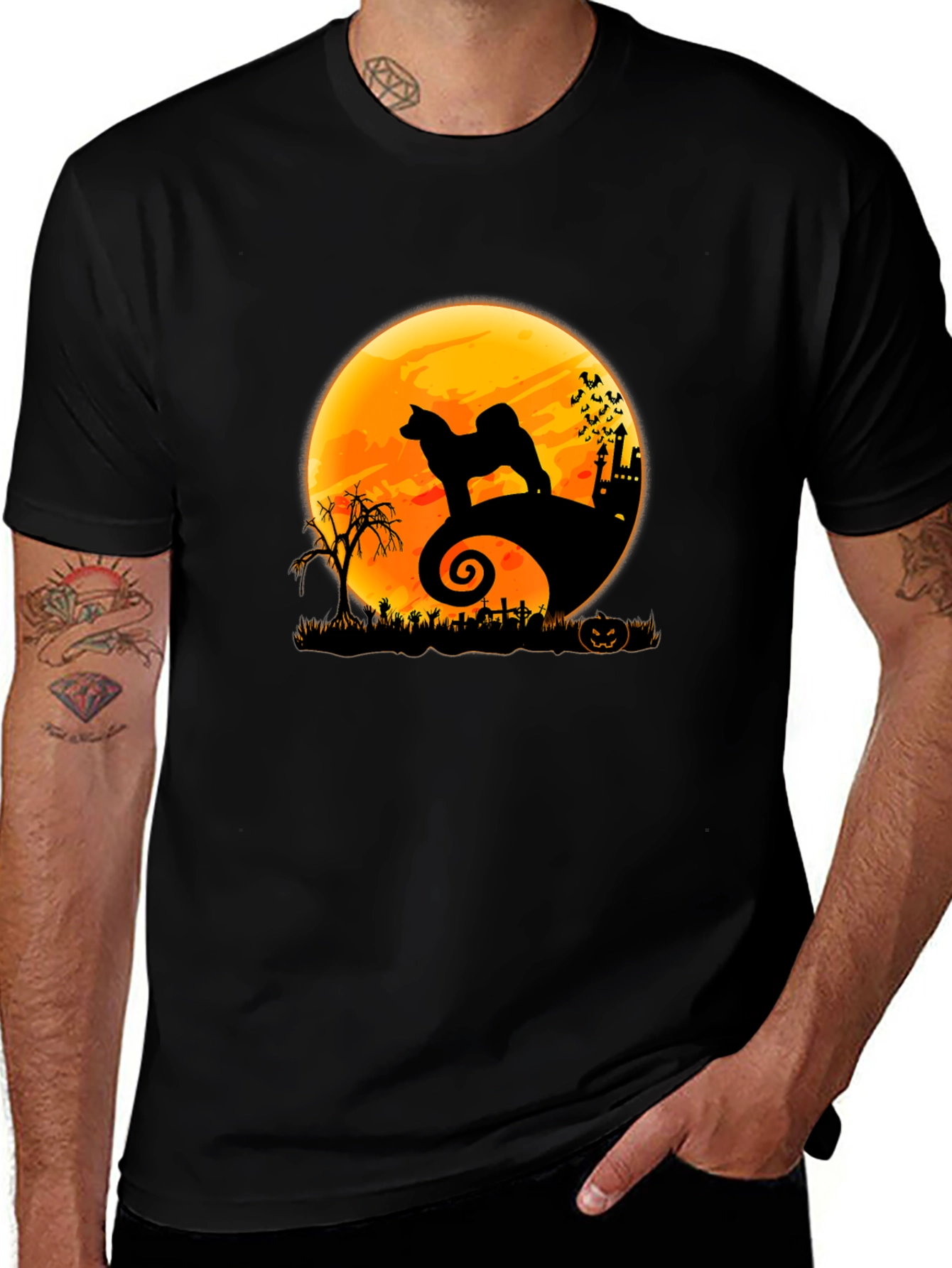 Halloween Dog Silhouette T-Shirt