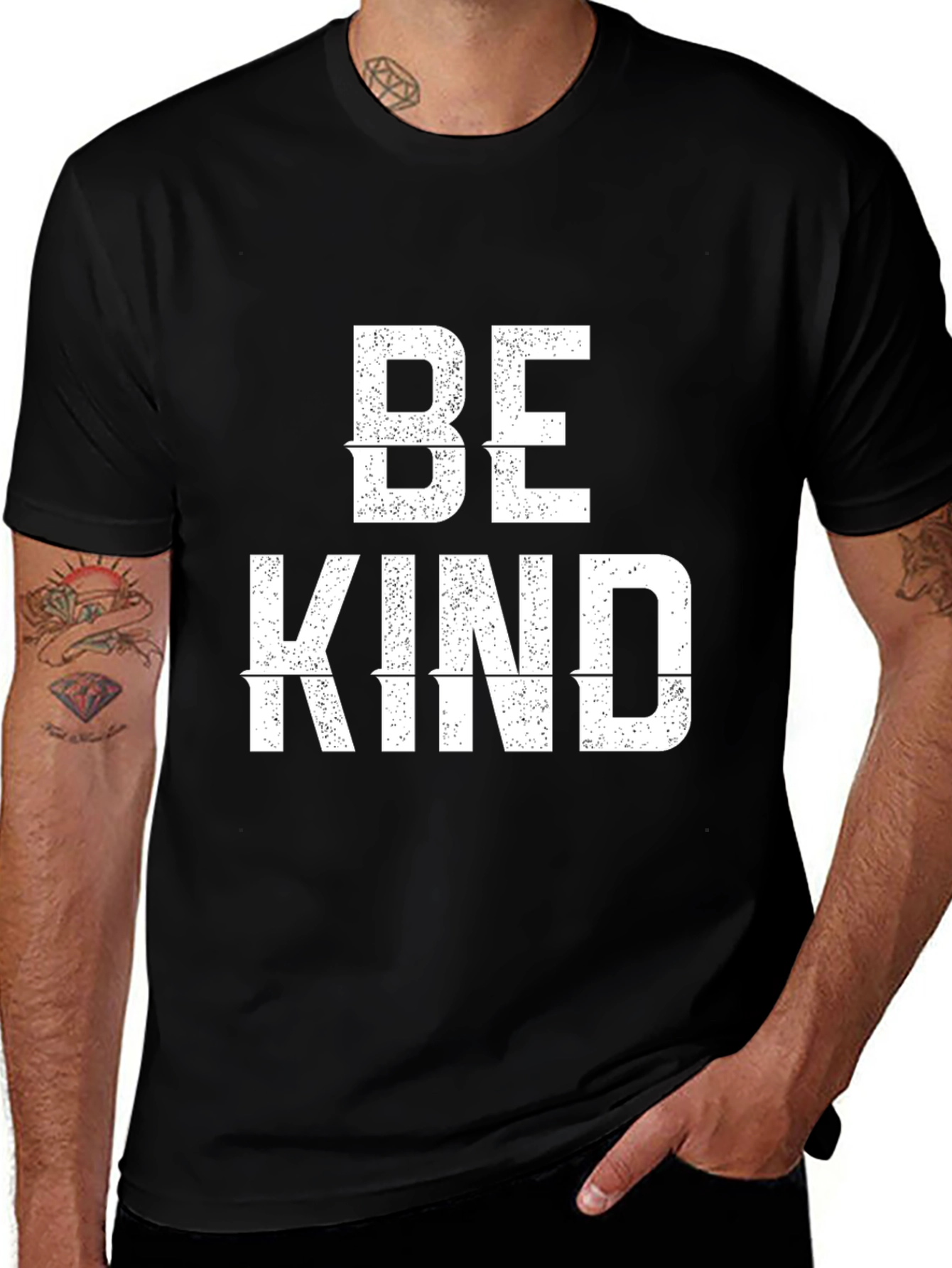 Variant 23 of Be Kind Graphic Tee - Black Cotton T-Shirt