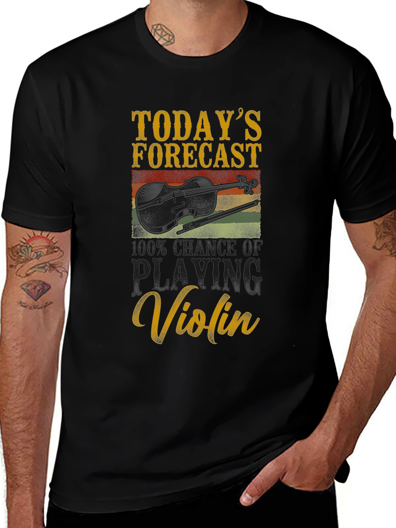 Variant 15 of Today's Forecast Playing Violin T-Shirt