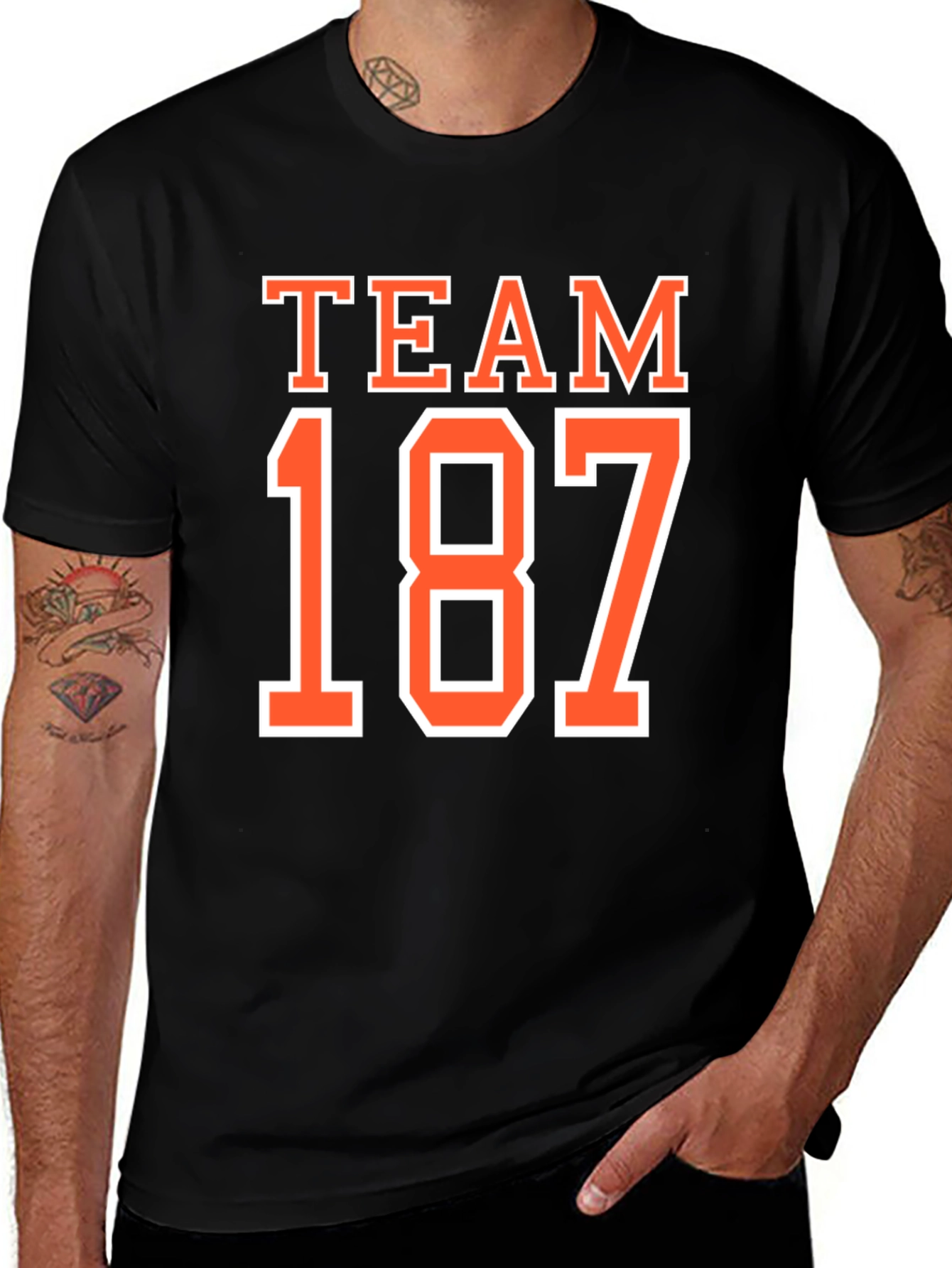 Variant 3 of Team 187 Graphic Tee - Black Cotton T-Shirt