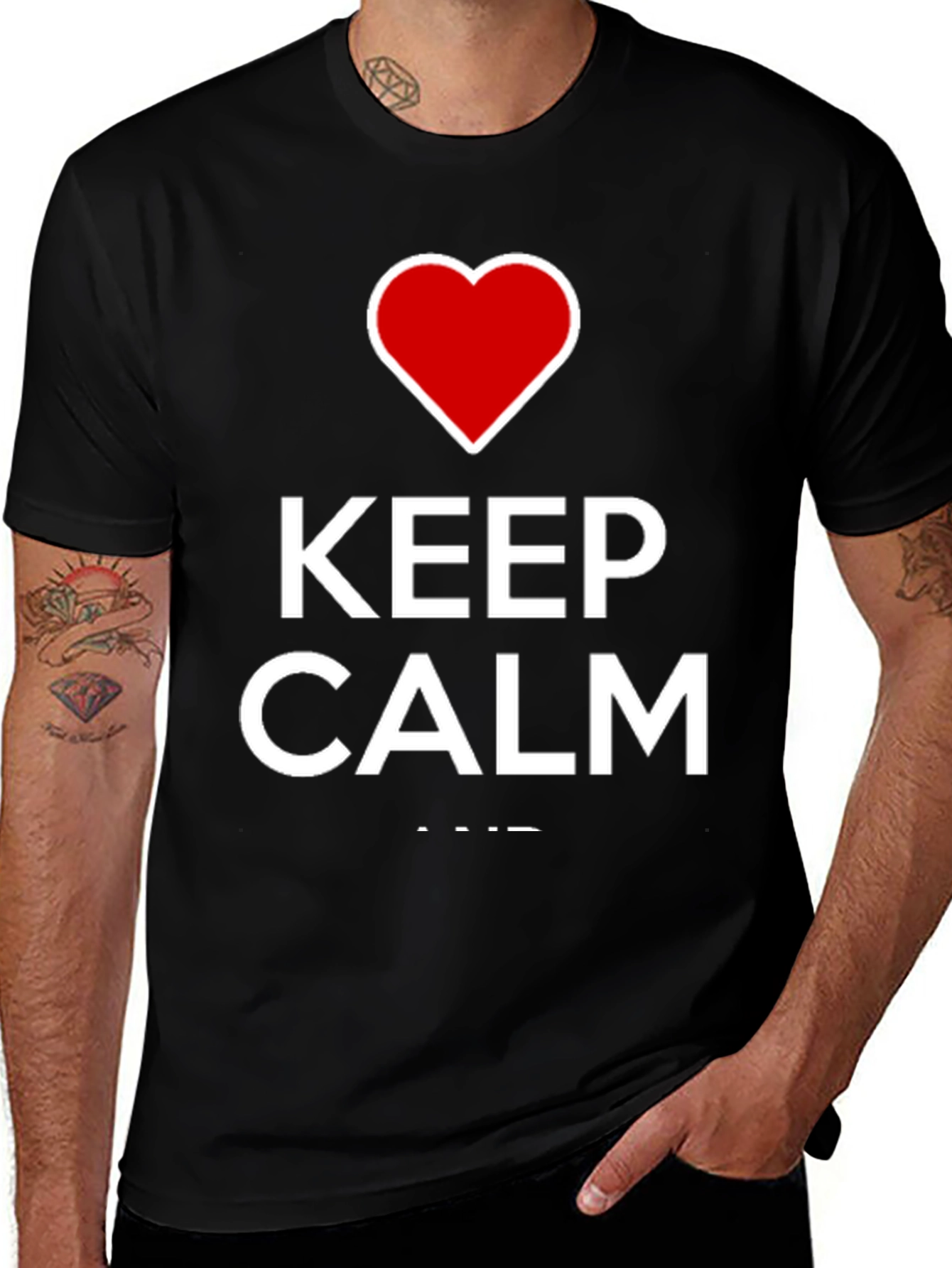 Variant 7 of Keep Calm Heart Graphic Tee - Soft Cotton Comfort