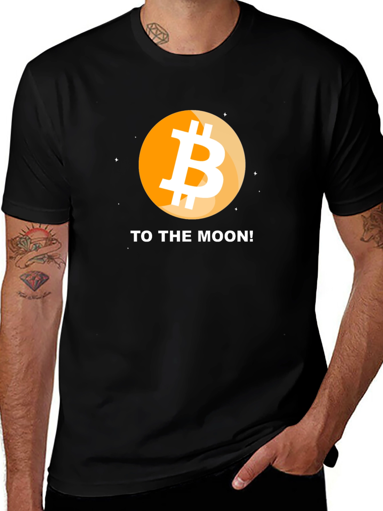 Bitcoin to the Moon Black T-Shirt