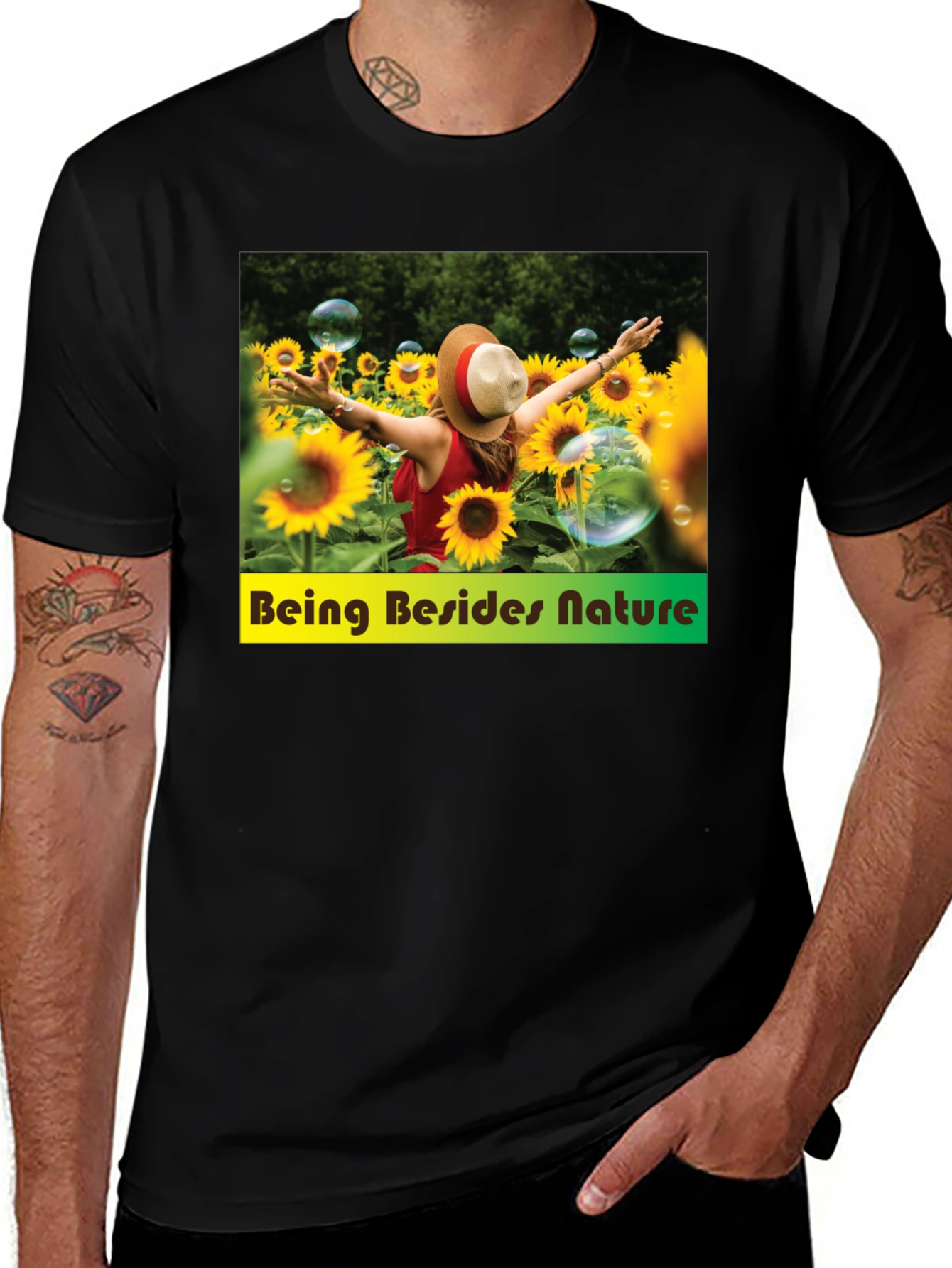 Variant 26 of Sunflower Field Graphic Tee - Nature Lover Shirt
