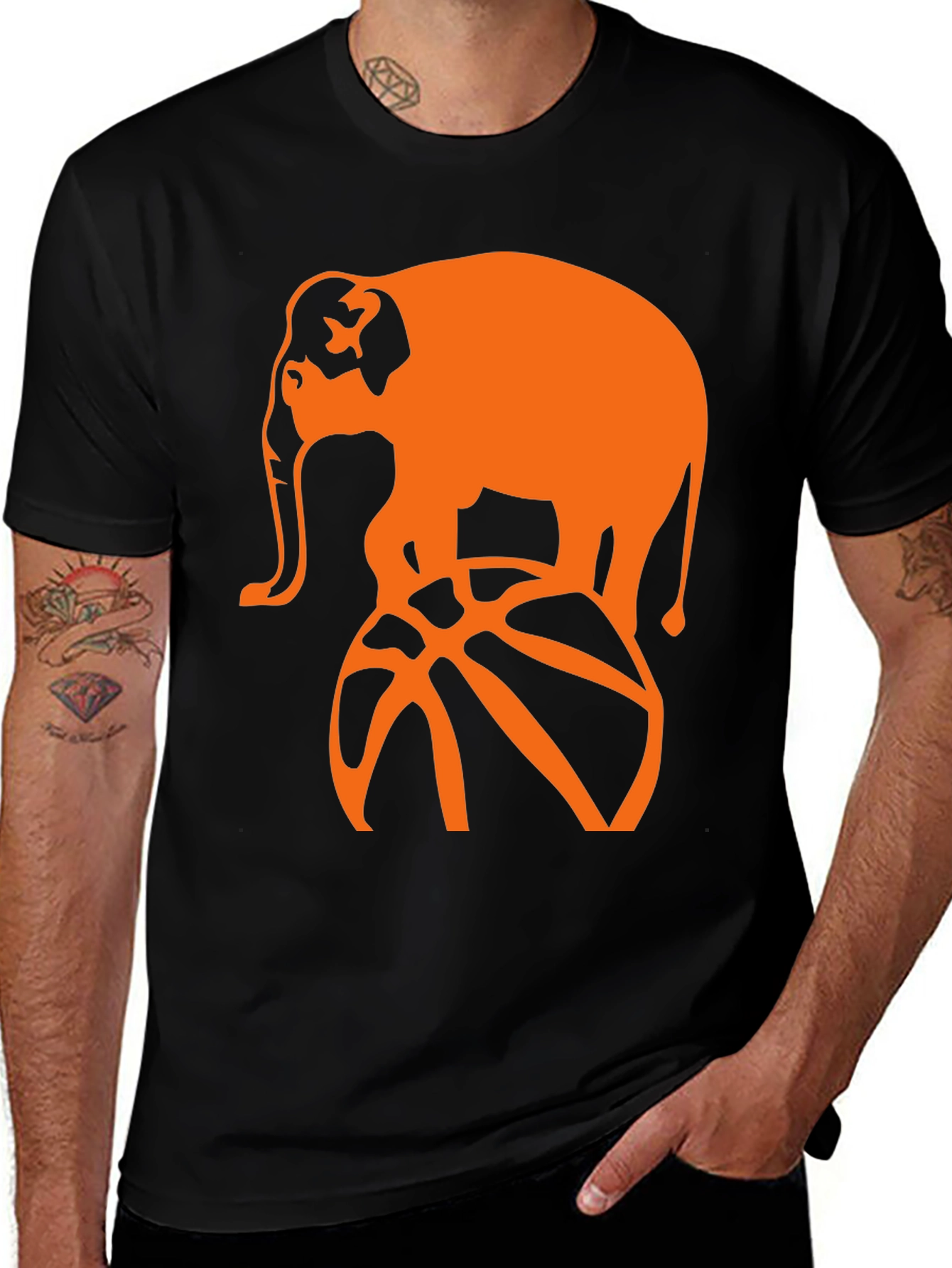 Variant 2 of Elephant Basketball Graphic T-Shirt