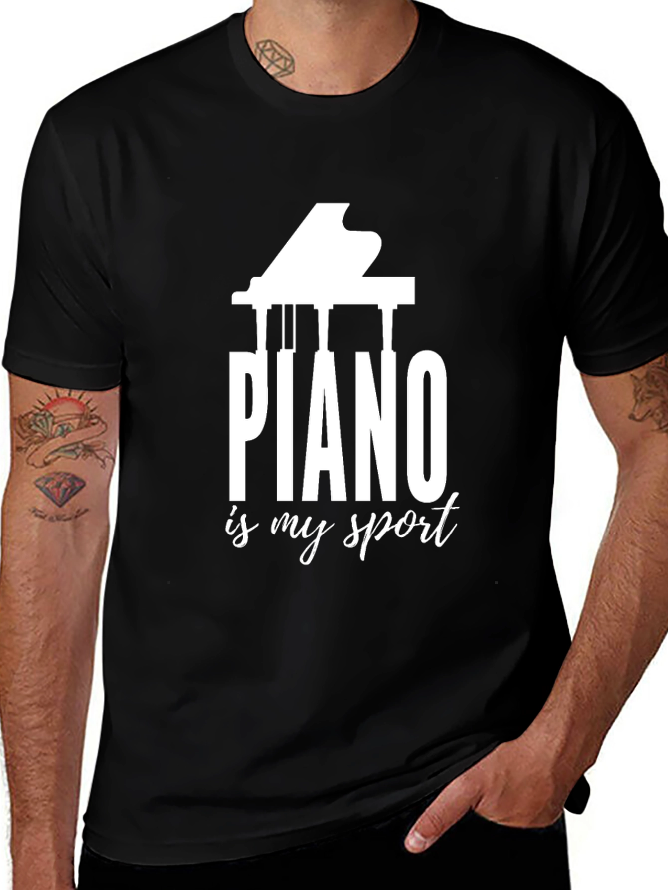Variant 30 of Piano is My Sport Black Graphic Tee