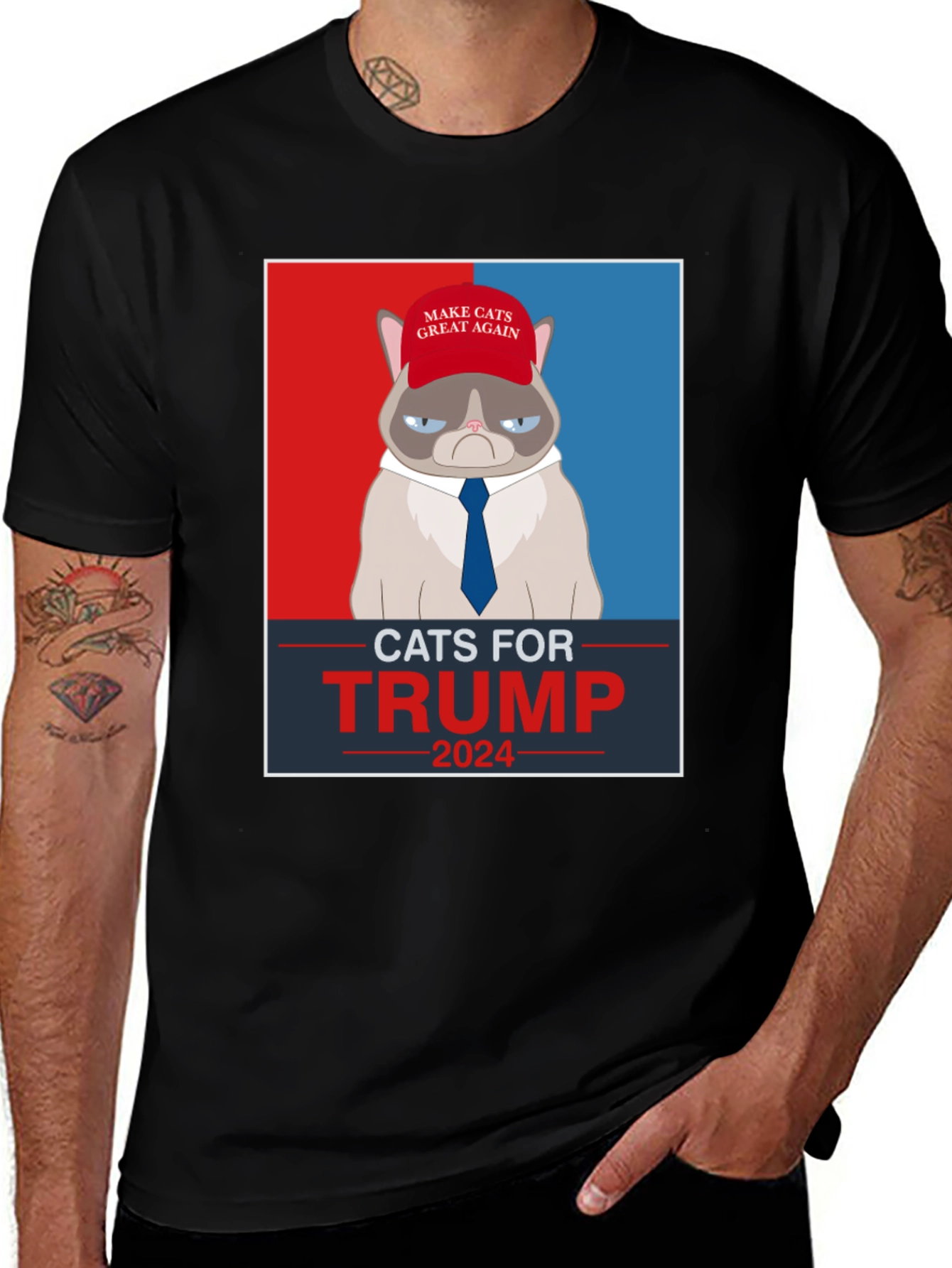 Variant 21 of Cats For Trump 2024 Political T-Shirt
