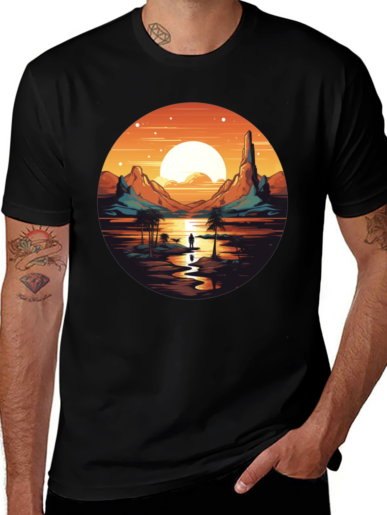 Variant 25 of Sunset Desert Scene Graphic Tee
