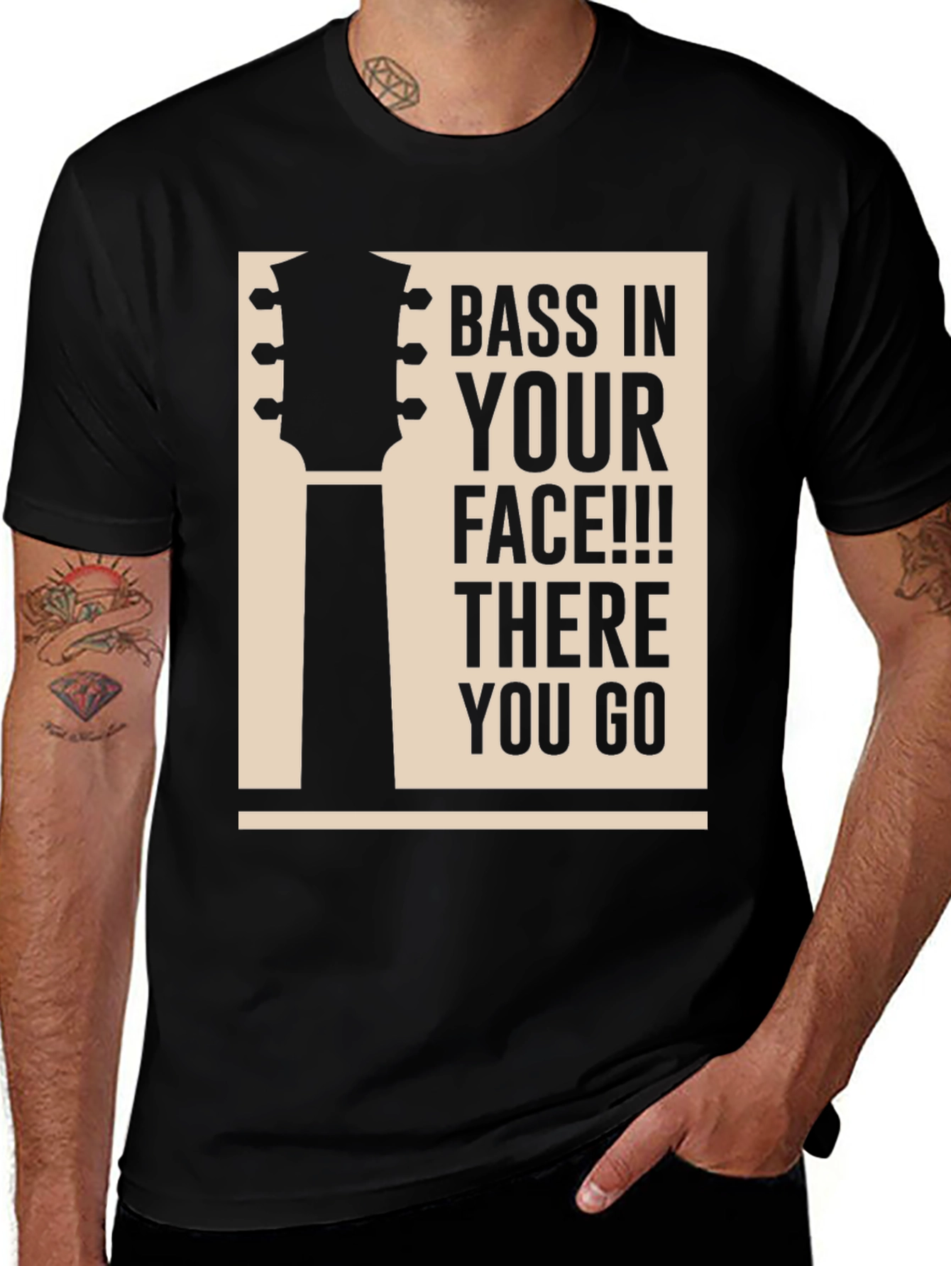 Variant 14 of Bass In Your Face T-Shirt - Black