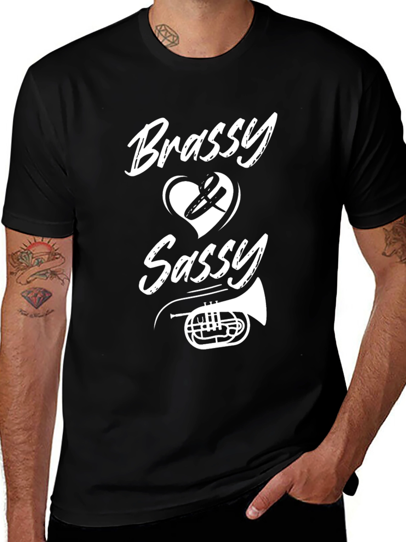 Variant 7 of Brassy & Sassy French Horn Musician T-Shirt