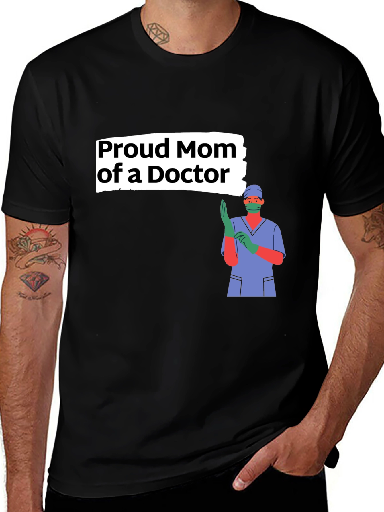 Variant 19 of Proud Mom of a Doctor Graphic Tee