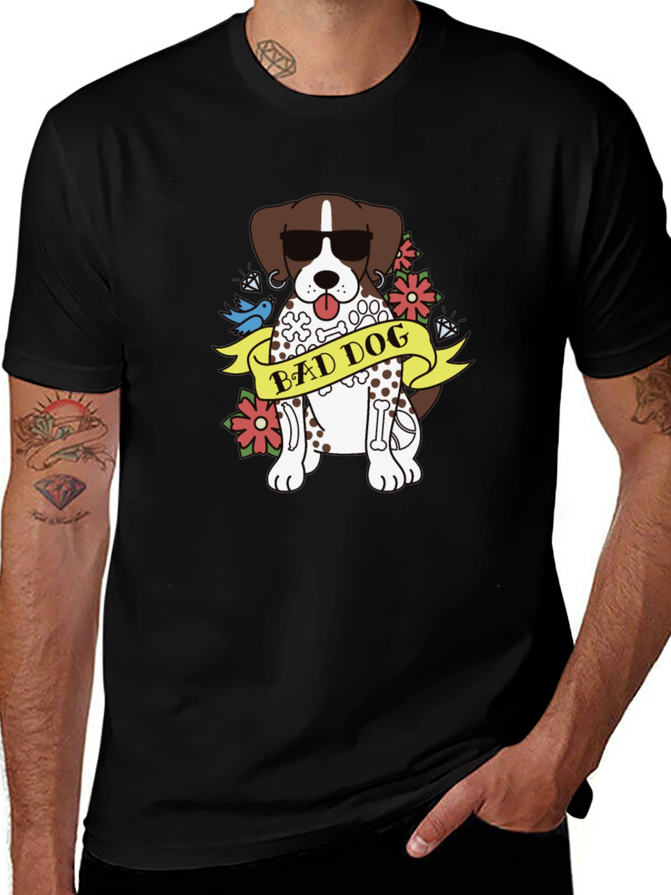 Bad Dog Graphic Tee - Unisex Black T-Shirt