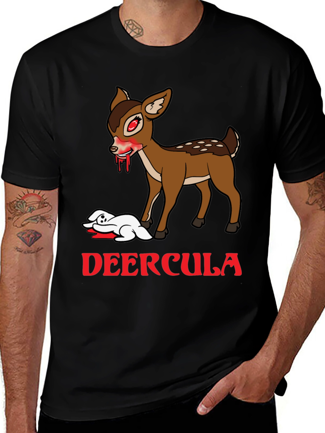 Variant 30 of Deercular Graphic Tee - Vampire Deer T-Shirt