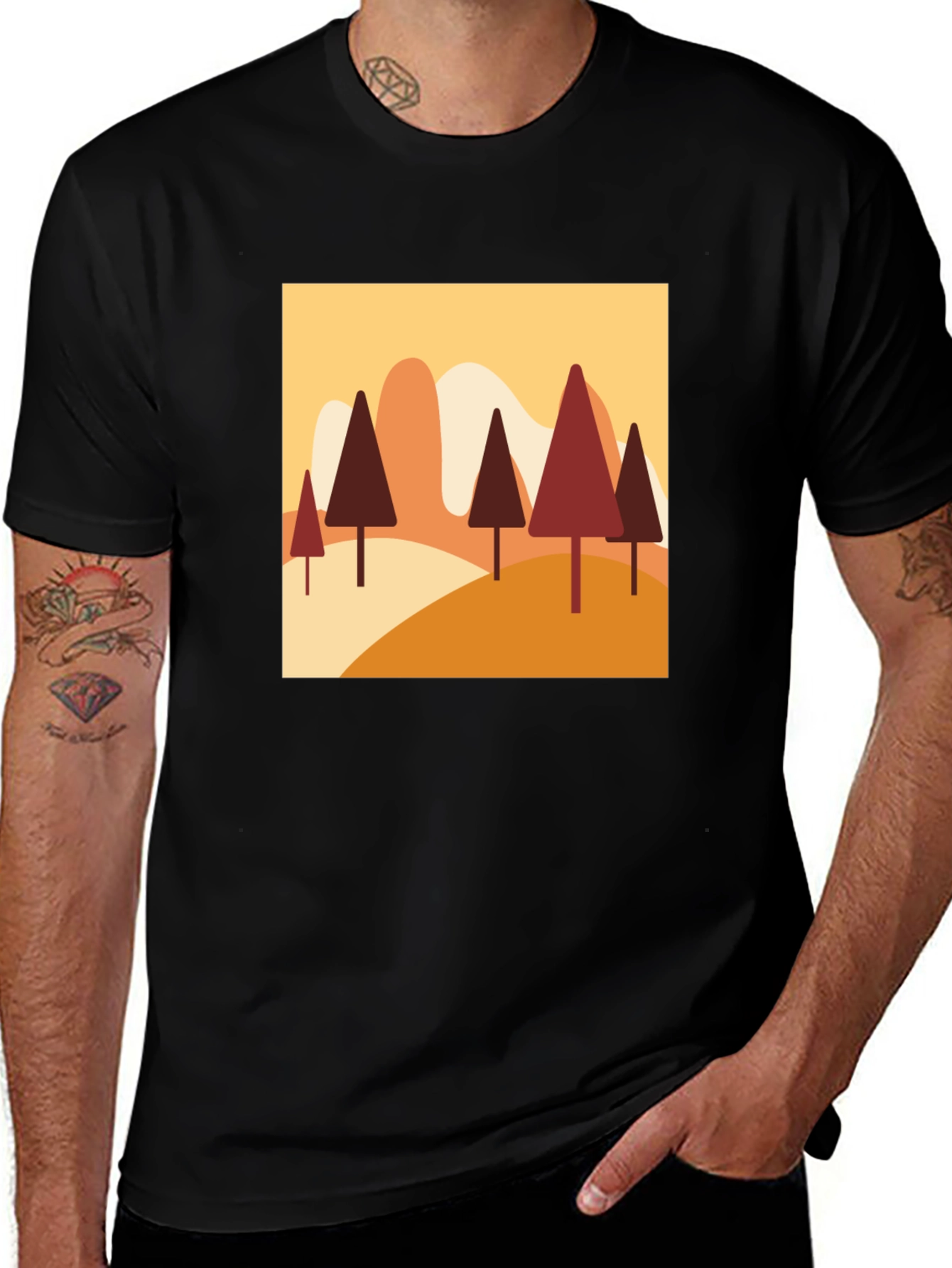 Variant 29 of Modern Graphic Tee - Abstract Forest Design