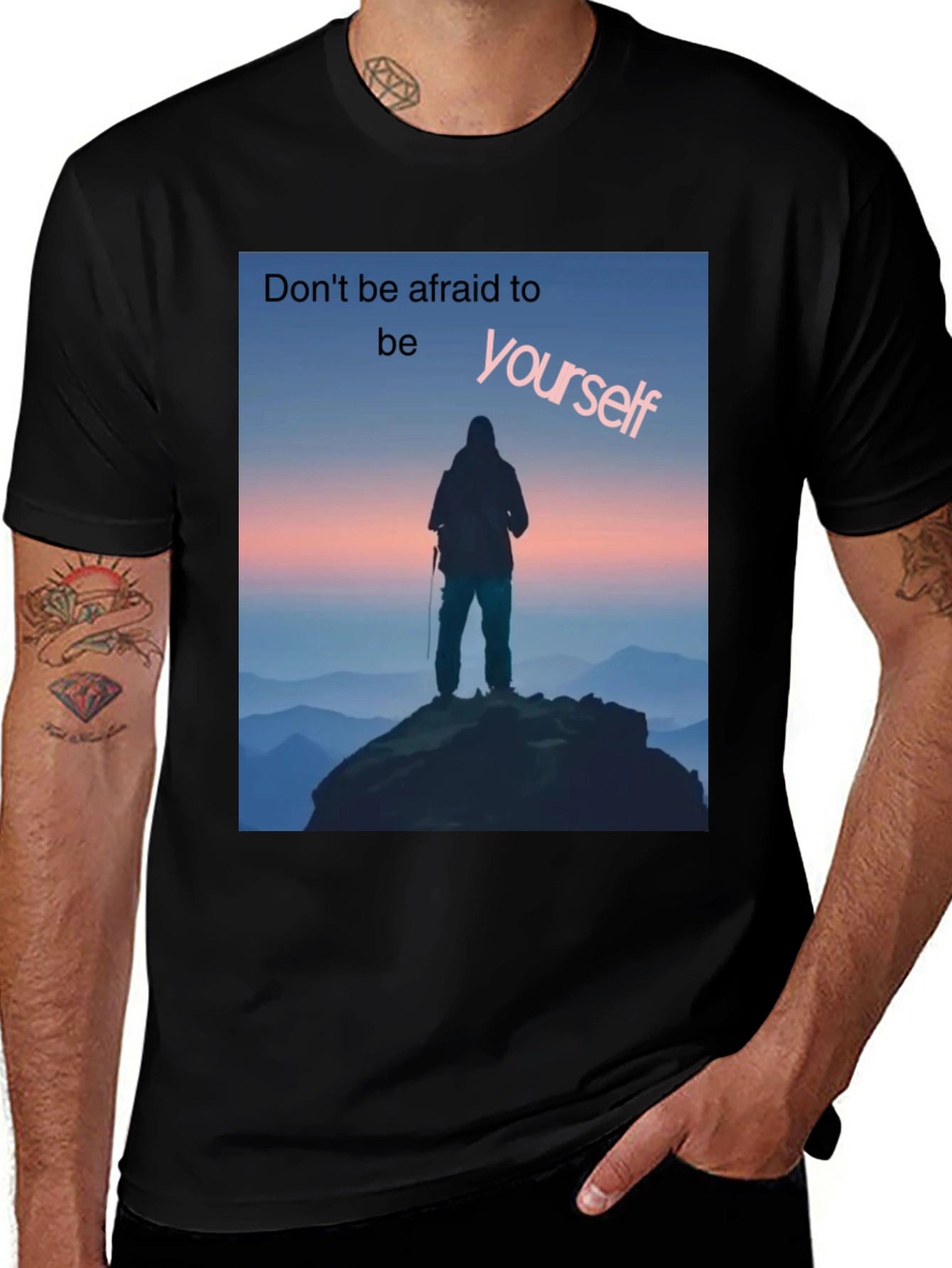 Variant 15 of Be Yourself Graphic Tee - Black