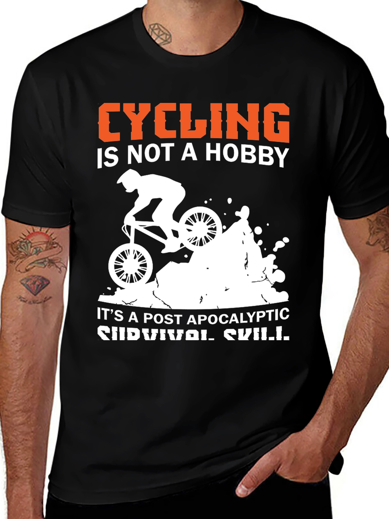 Cycling is Survival Skill Graphic Tee