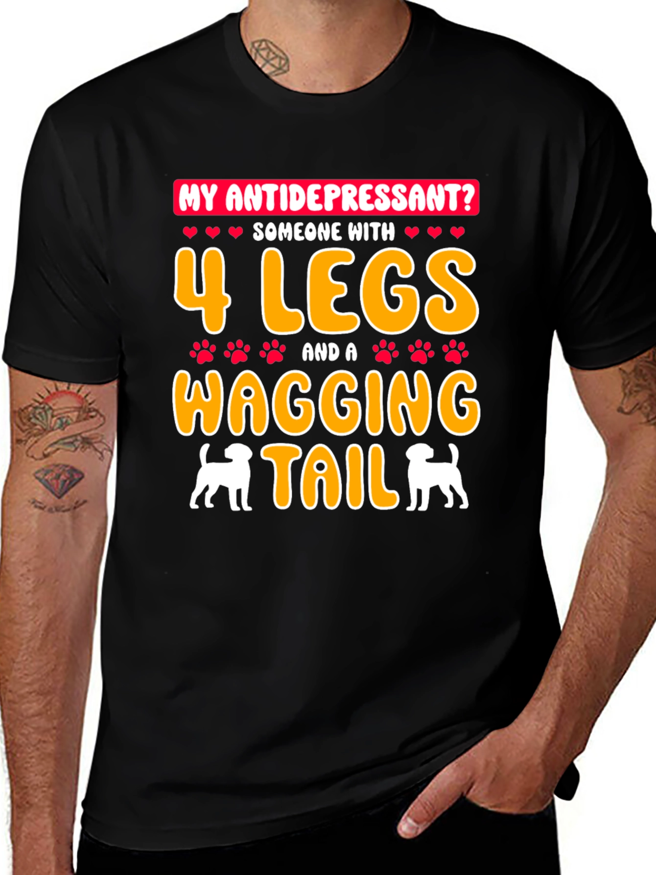 Black My Antidepressant Dog Lover T-Shirt main image