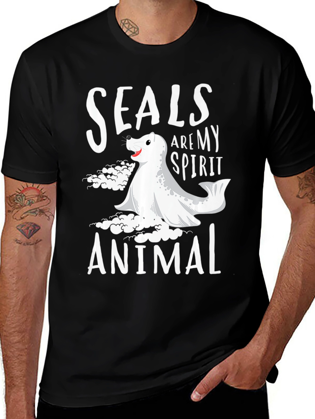Variant 5 of Seals Are My Spirit Animal Black T-Shirt