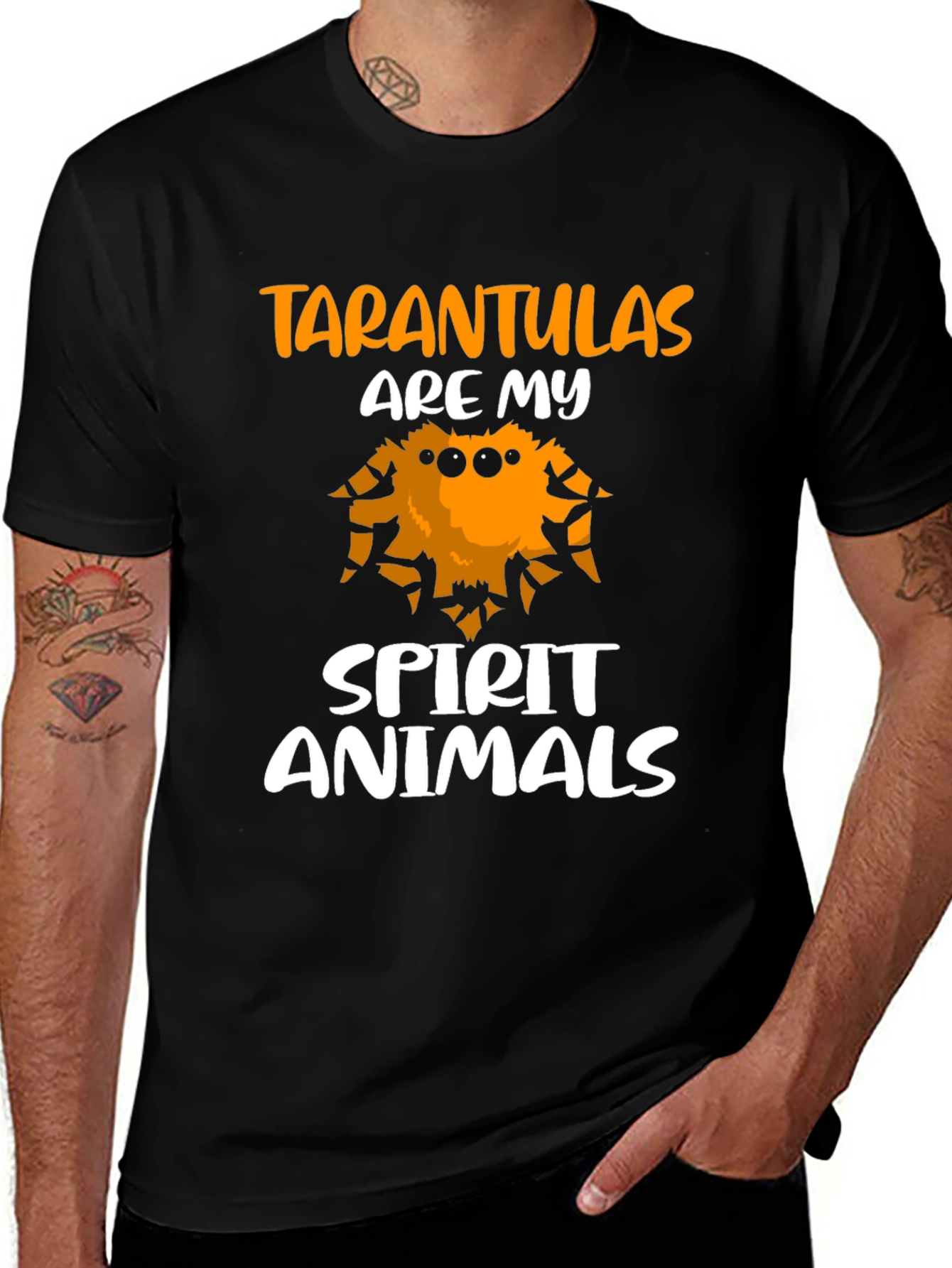 Variant 8 of Tarantula Spirit Animal Graphic Tee - Black