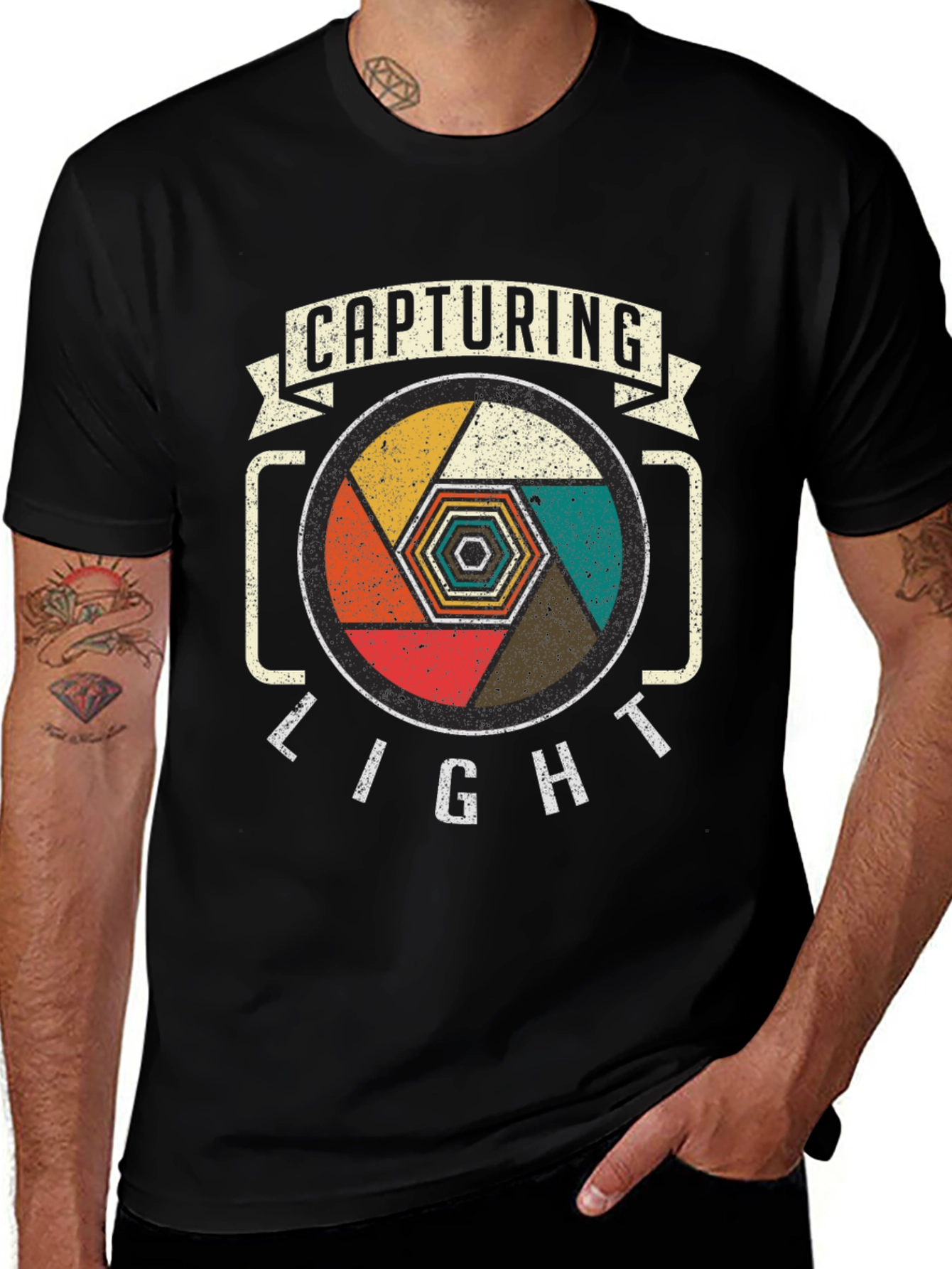 Variant 4 of Capturing Light Camera Lens Graphic Tee - Black