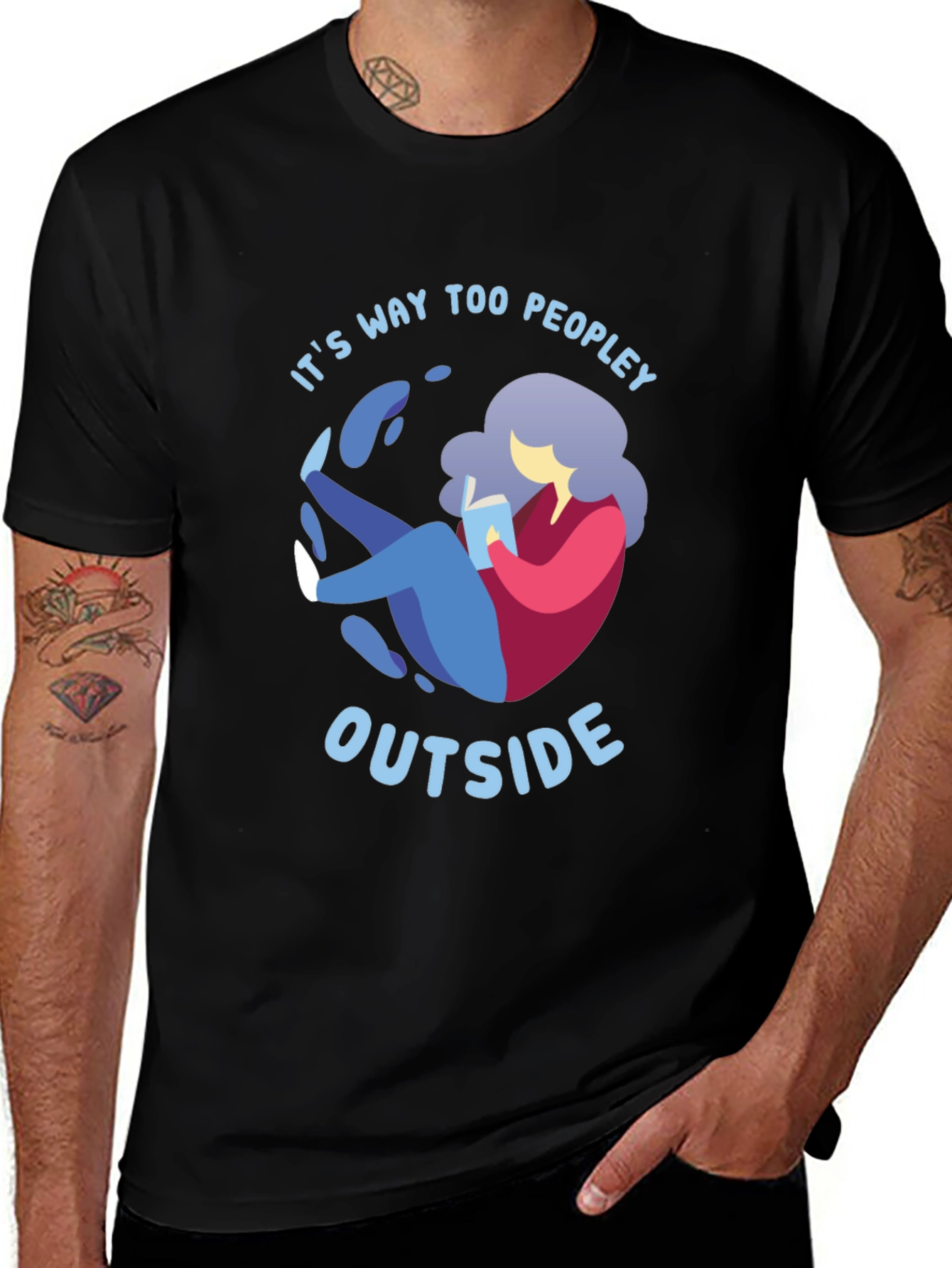 Introvert Comfort T-Shirt - It's Way Too Peopley Outside
